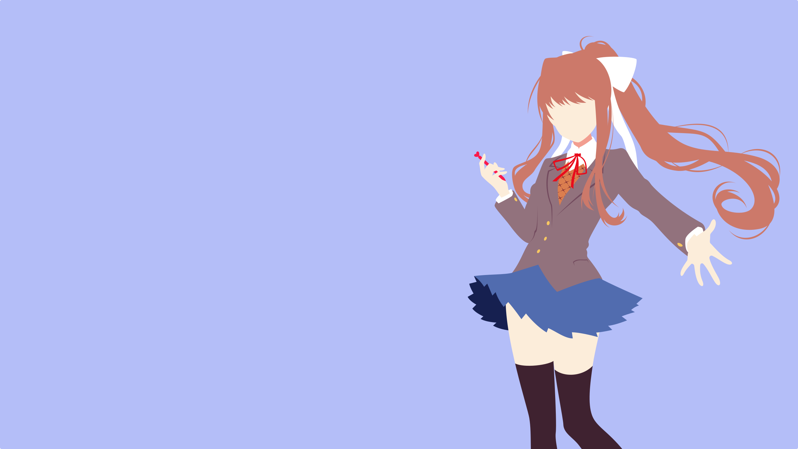 minimalism, Monika (Doki Doki Literature Club), Doki Doki Literature Club, visual novel, anime girls, HD Wallpaper