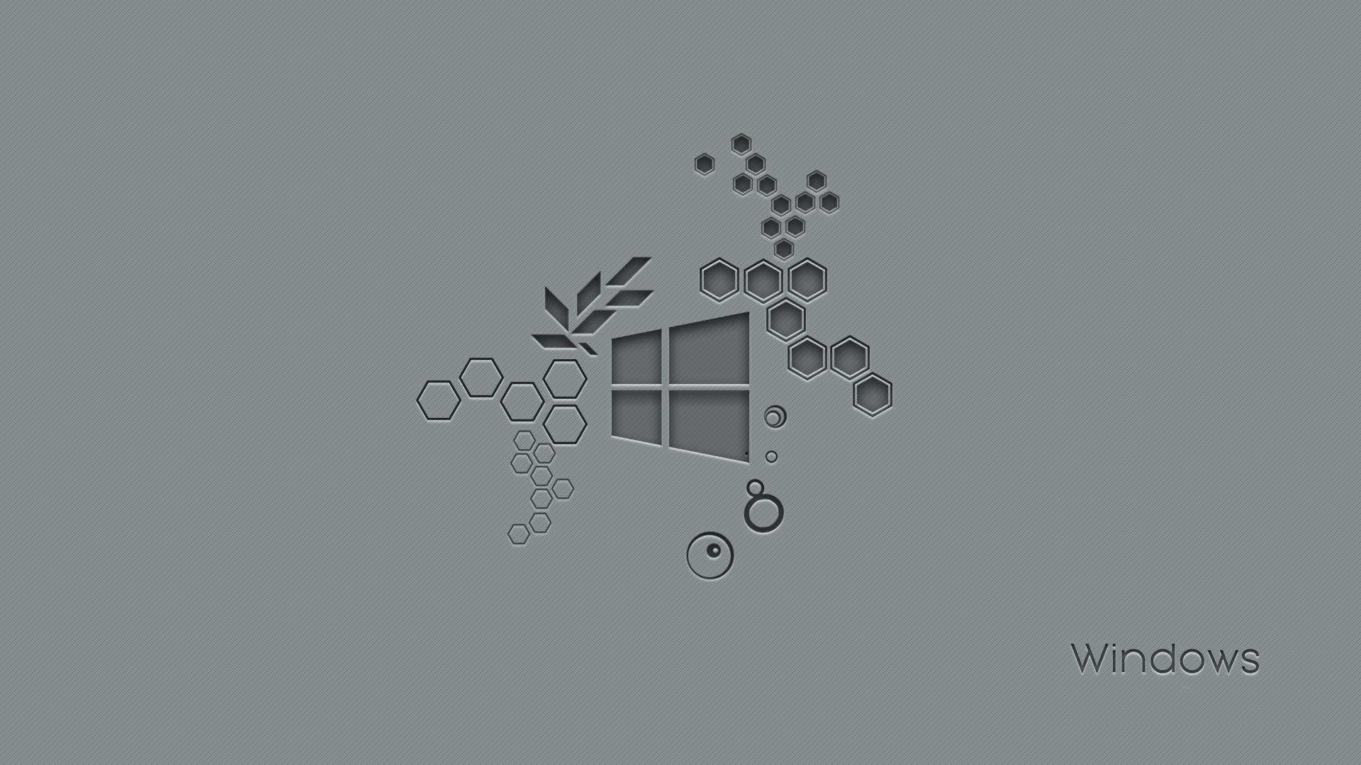 Microsoft Windows, Windows 10 Anniversary, hexagon, gray, HD Wallpaper
