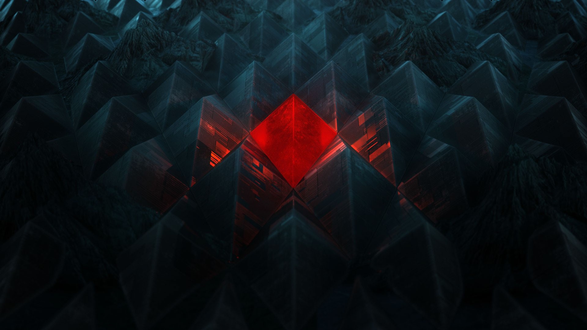 abstract, dark, digital art, geometry, HD Wallpaper