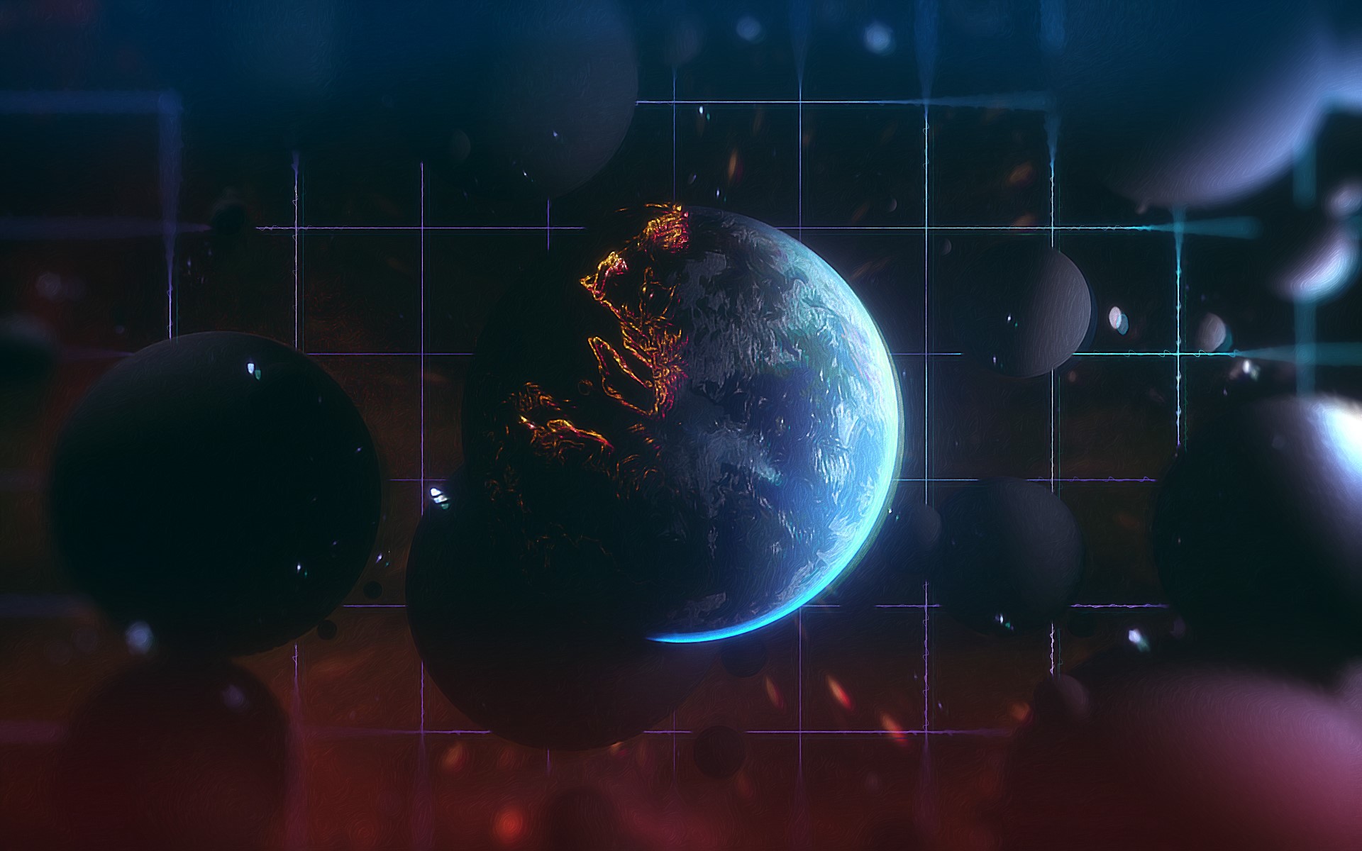 abstract, planet, space, Earth, HD Wallpaper