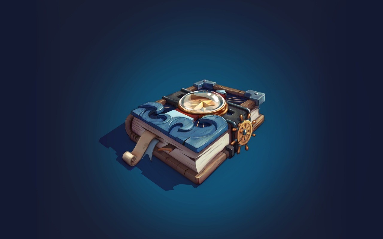simple background, digital art, books, magic, blue background, HD Wallpaper