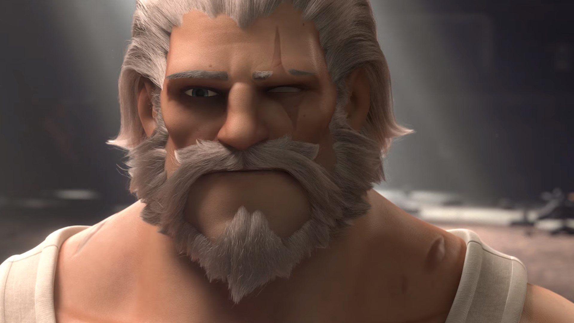 Reinhardt (Overwatch), Overwatch, video games, beard, gray hair, scars, animation, HD Wallpaper