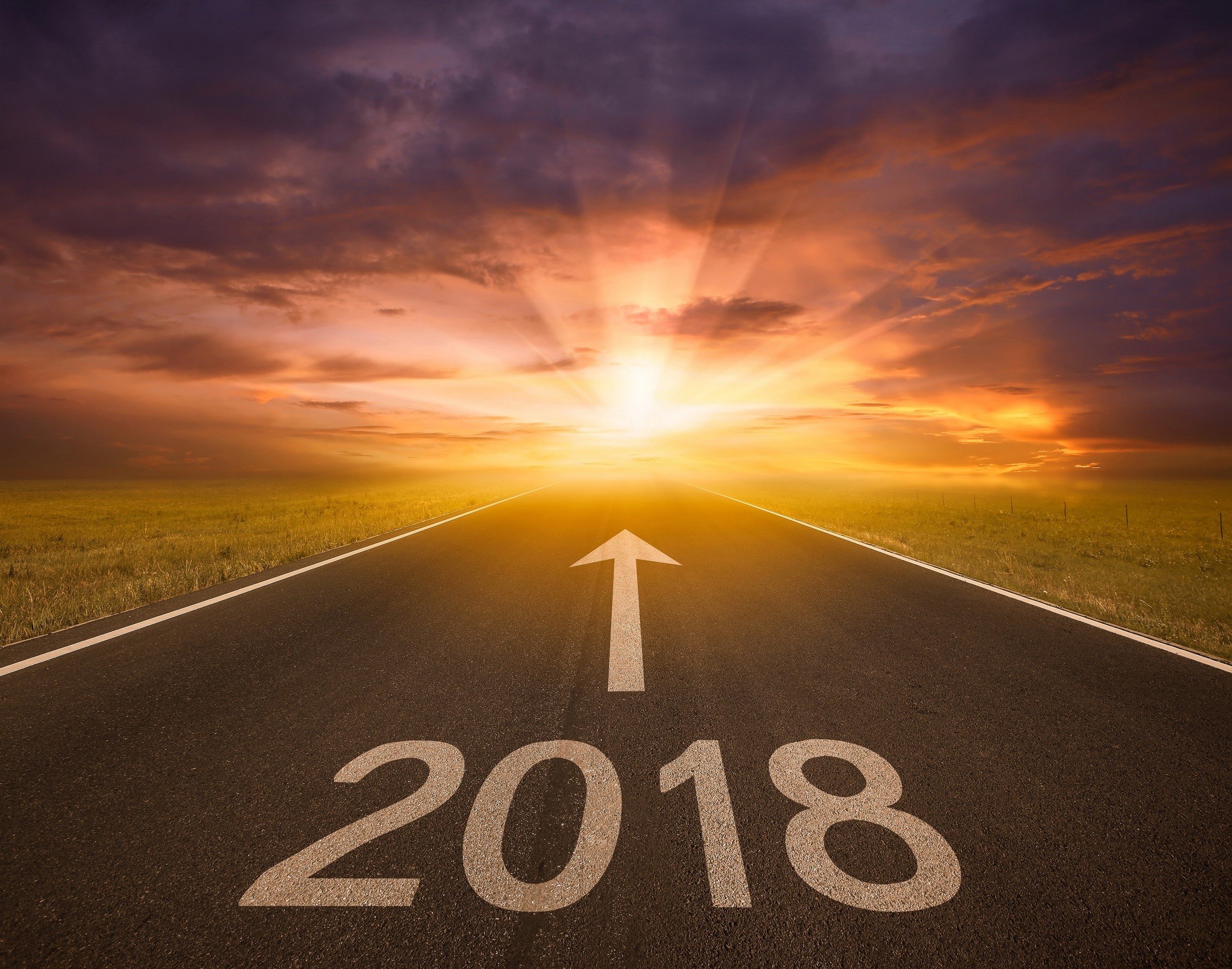2018 (Year), road, sky, HD Wallpaper