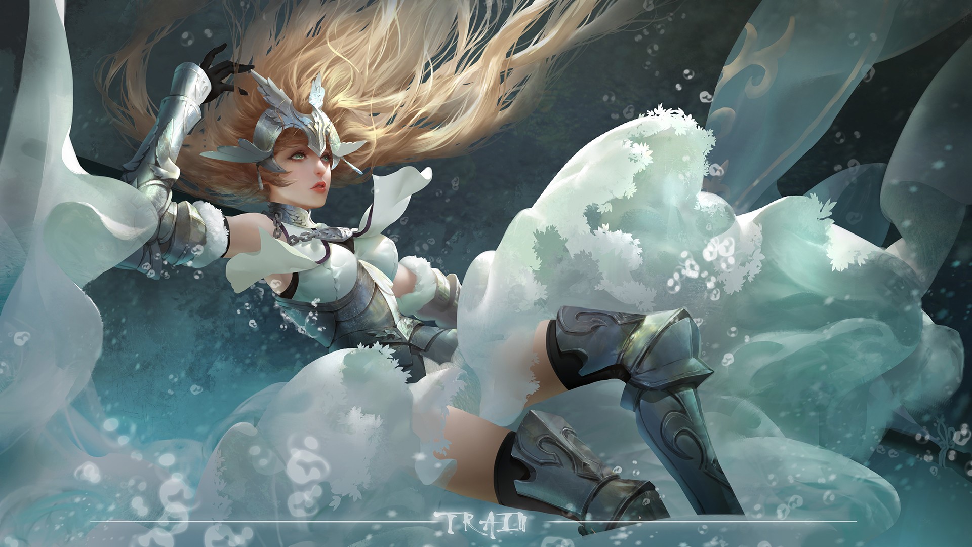 Ruler (Fate/Apocrypha), Fate/Grand Order, anime girls, Fate Series, long hair, blue eyes, armor, video games, Fate/Apocrypha, blond hair, fan art, Jeanne dArc (Fate), FGO, HD Wallpaper