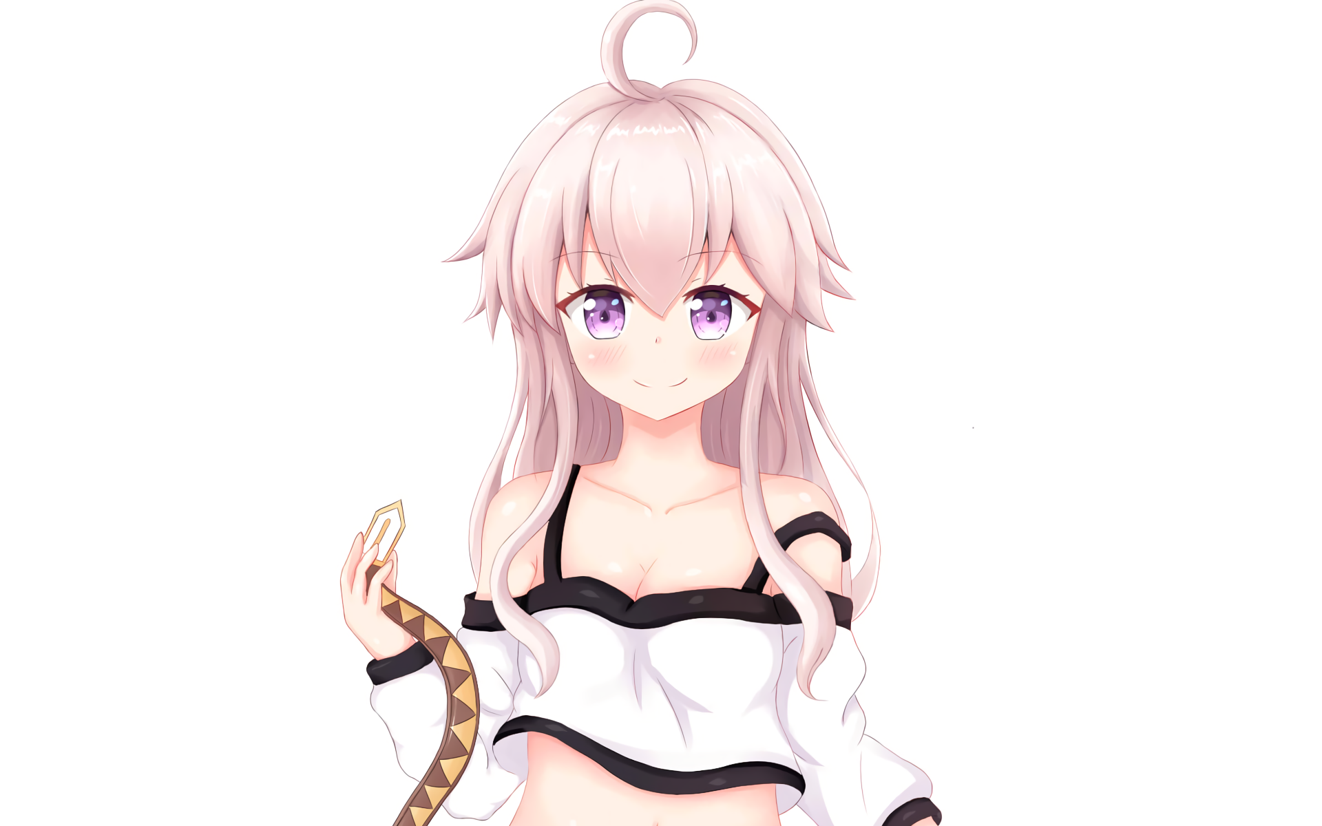 anime, anime girls, Zero kara Hajimeru Mahou no Sho, Zero (Zero kara Hajimeru Mahou no Sho), long hair, white hair, white background, smiling, purple eyes, HD Wallpaper