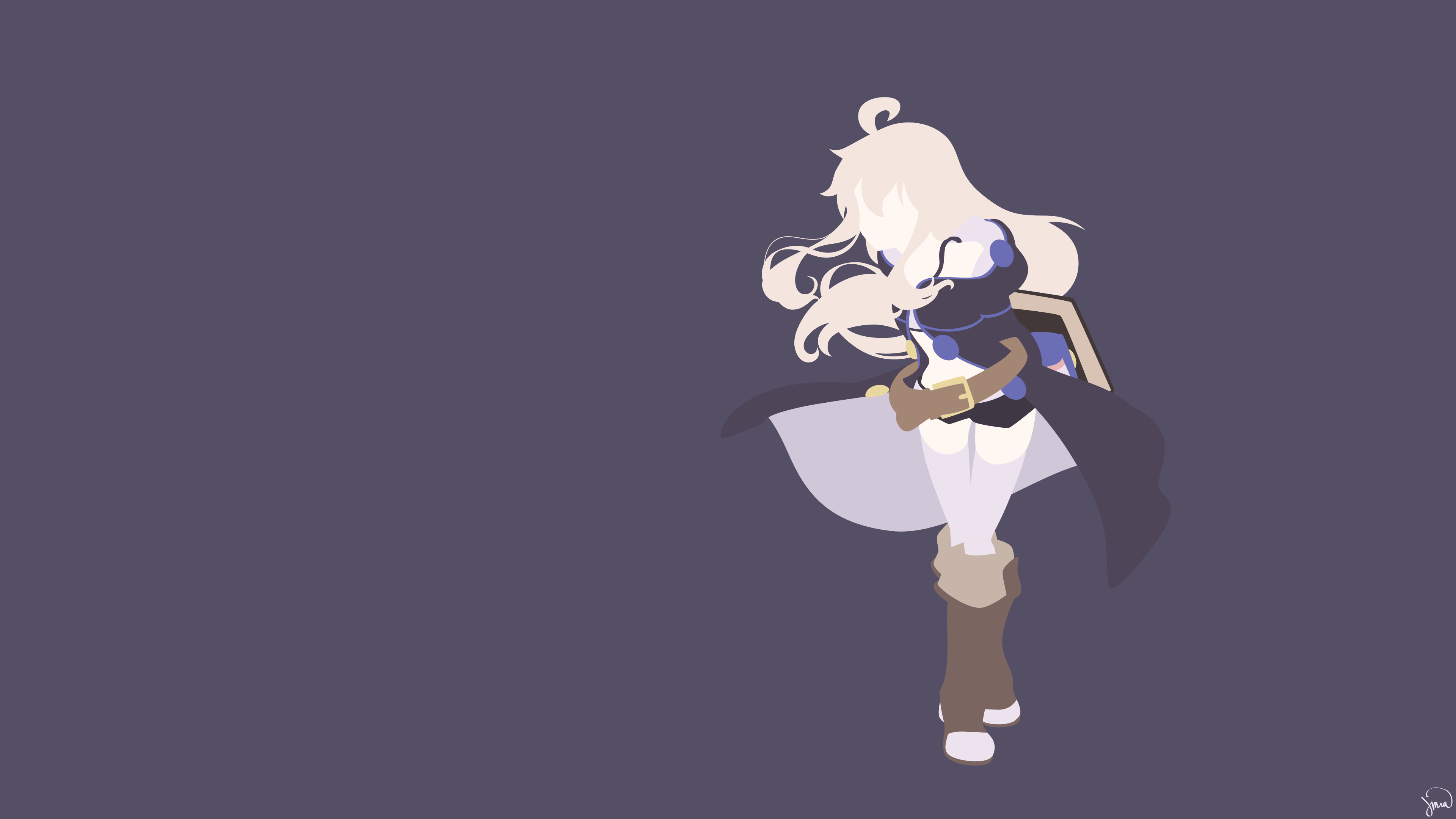 anime, anime girls, Zero kara Hajimeru Mahou no Sho, Zero (Zero kara Hajimeru Mahou no Sho), long hair, white hair, minimalism, simple background, HD Wallpaper
