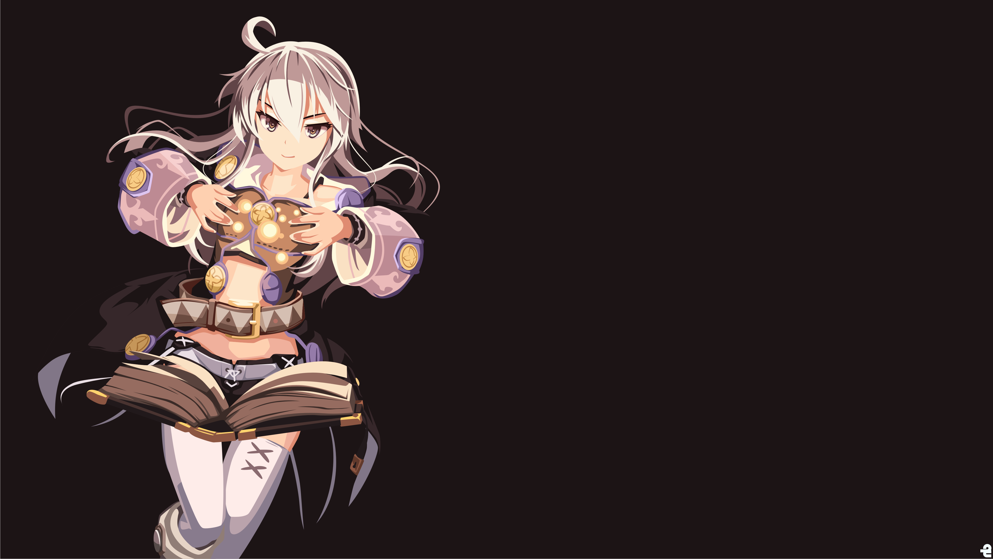 anime, anime girls, Zero kara Hajimeru Mahou no Sho, Zero (Zero kara Hajimeru Mahou no Sho), long hair, white hair, simple background, purple eyes, smiling, HD Wallpaper