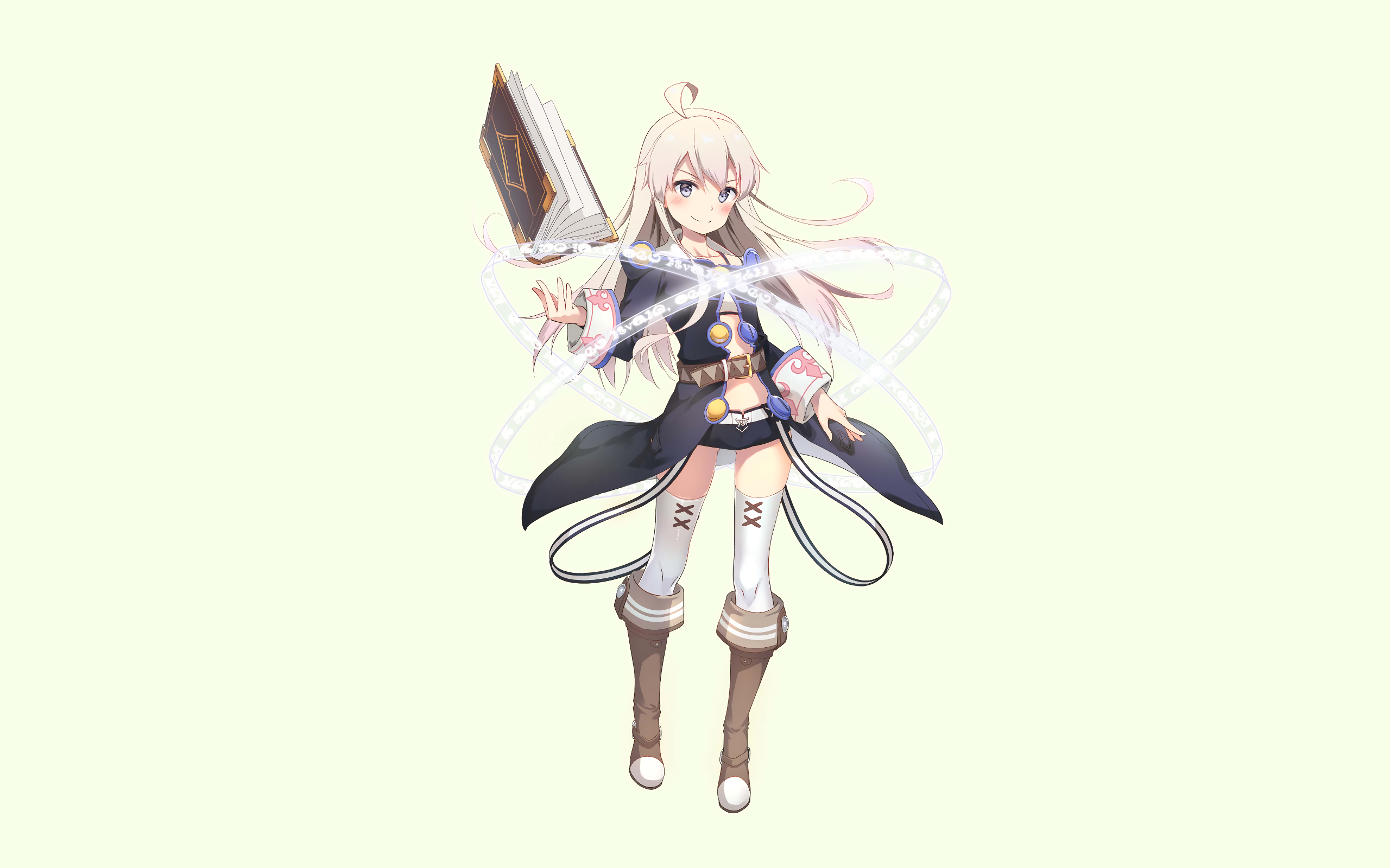 anime, anime girls, Zero kara Hajimeru Mahou no Sho, Zero (Zero kara Hajimeru Mahou no Sho), long hair, white hair, simple background, purple eyes, smiling, HD Wallpaper