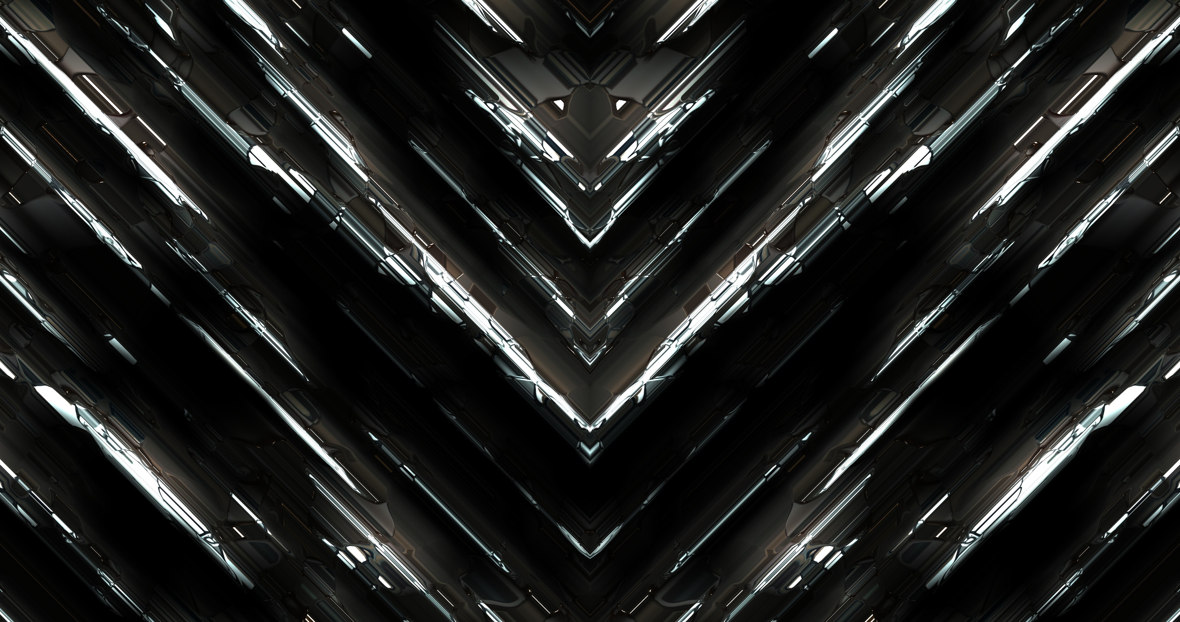 abstract, digital art, render, dark, black, symmetry, HD Wallpaper