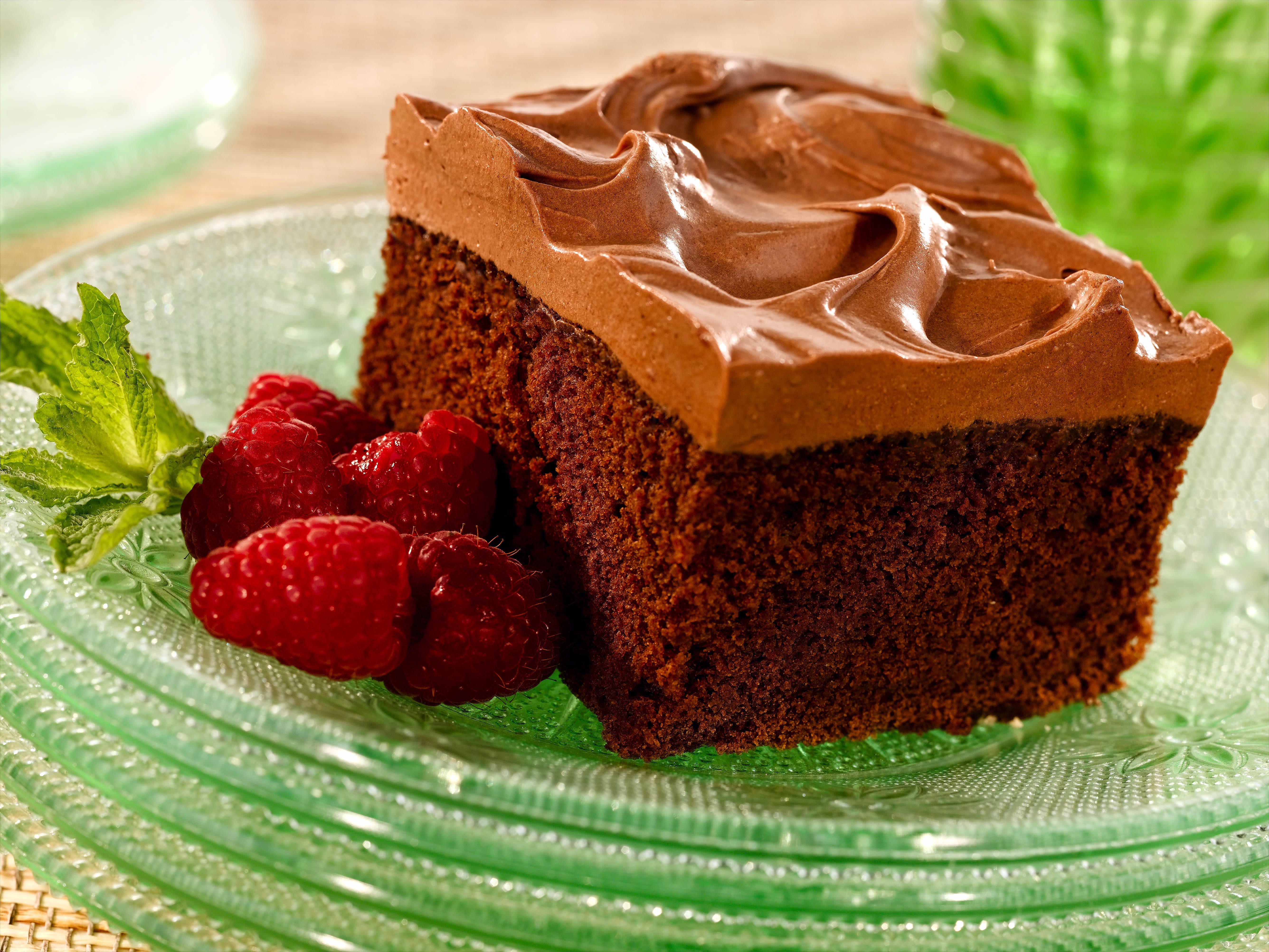 food, chocolate, brownie, raspberries, cake, HD Wallpaper