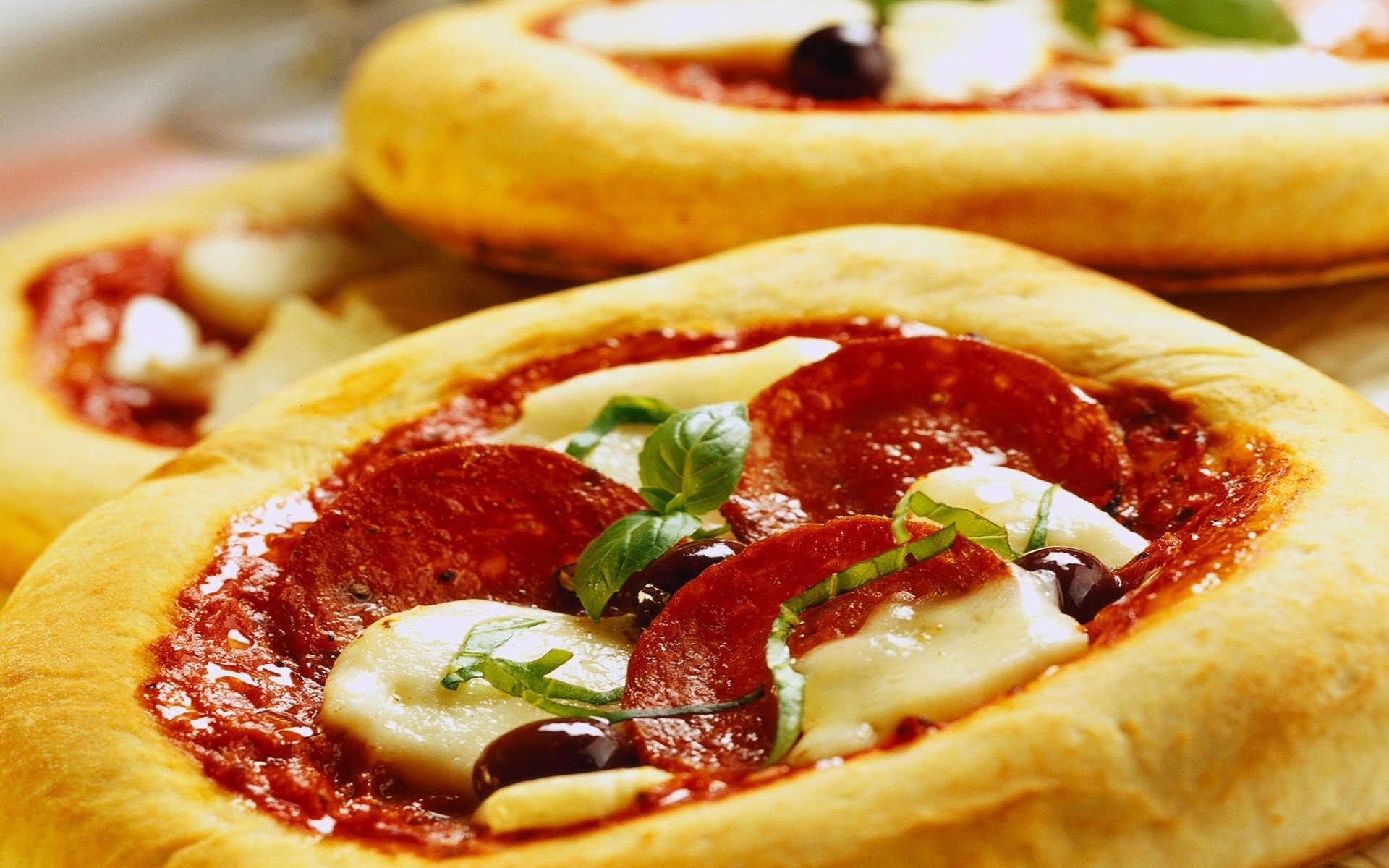 food, pizza, salami, olives, HD Wallpaper