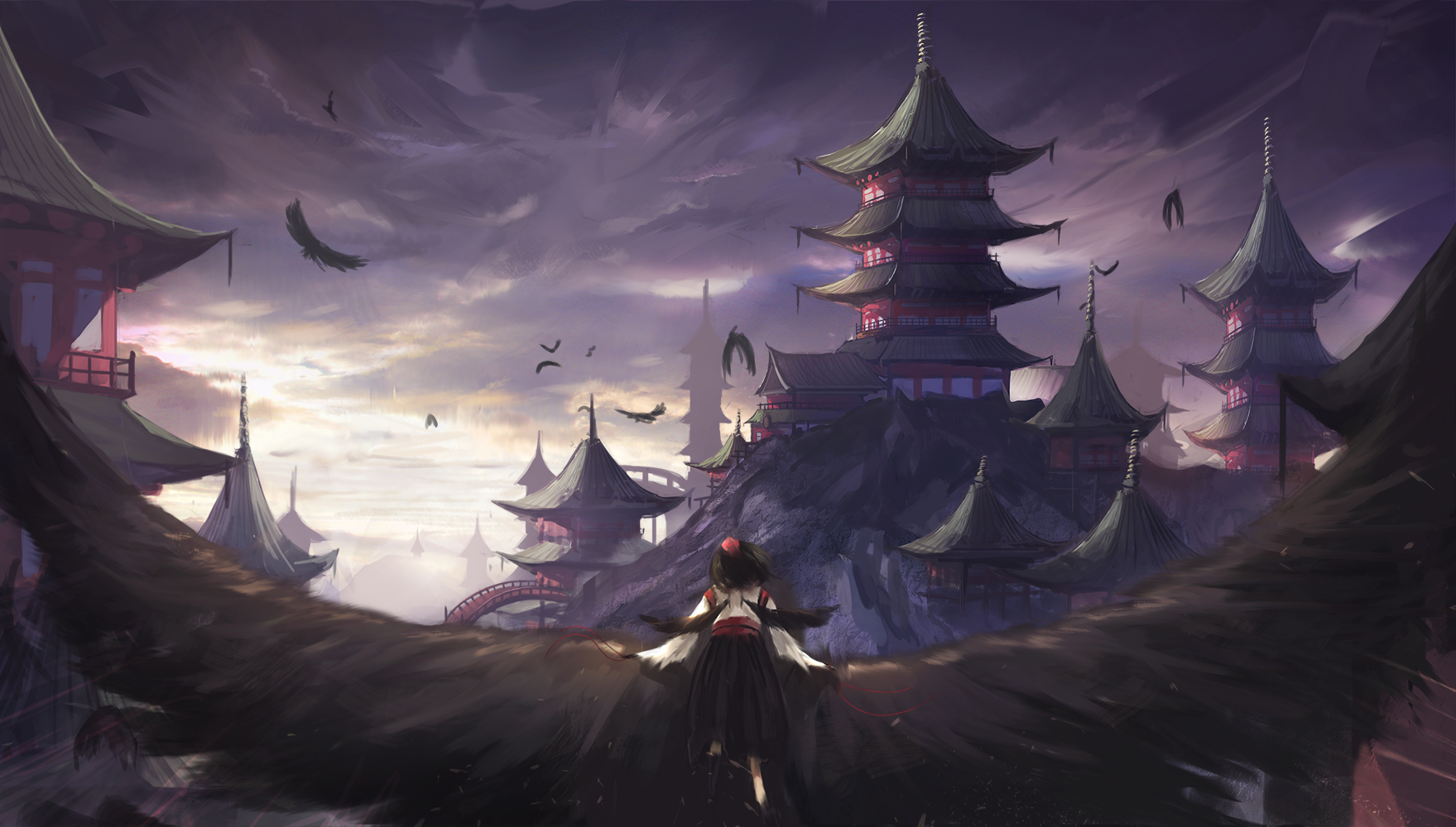 anime, artwork, Touhou, HD Wallpaper