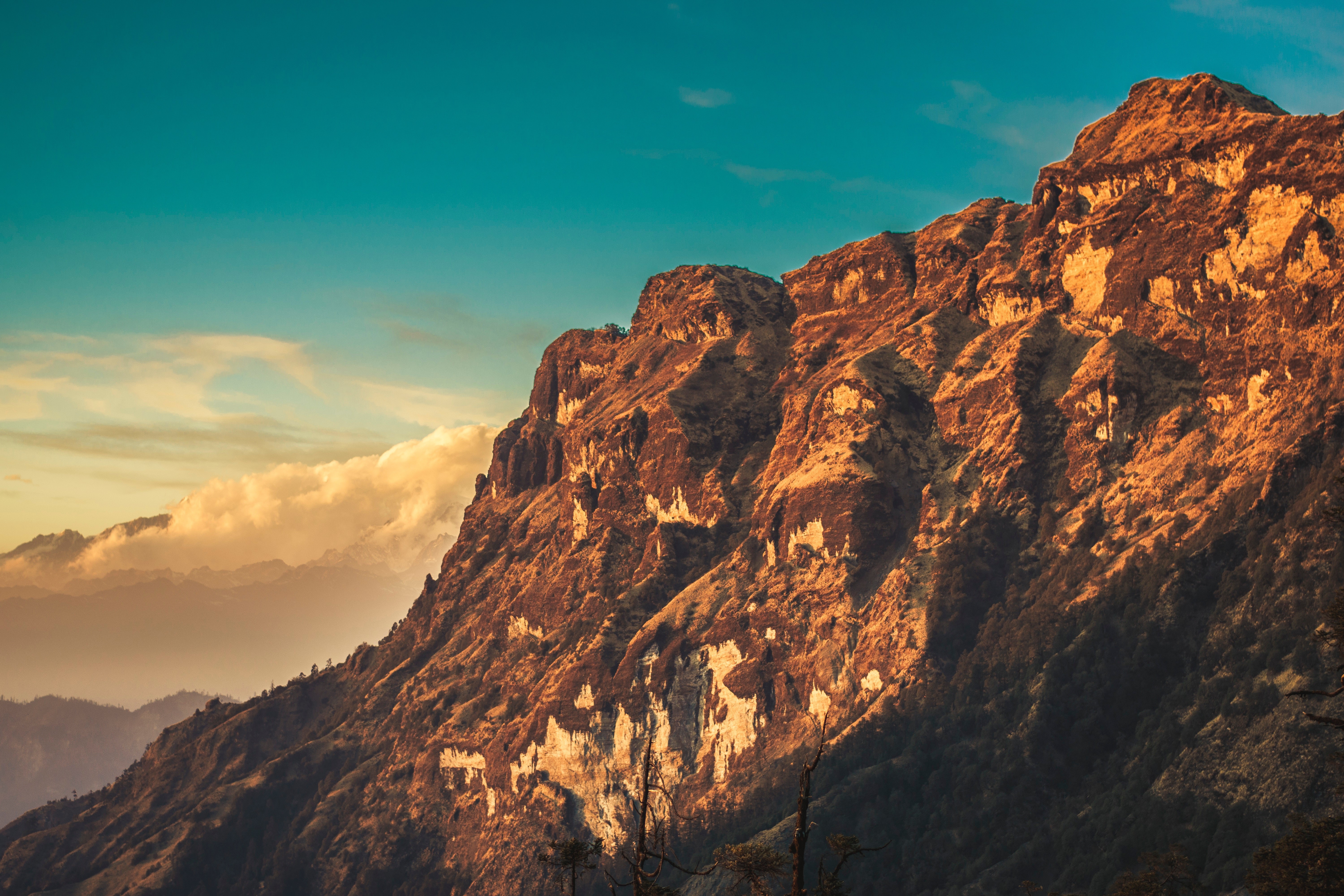 mountains, snow, clouds, landscape, nature, HD Wallpaper