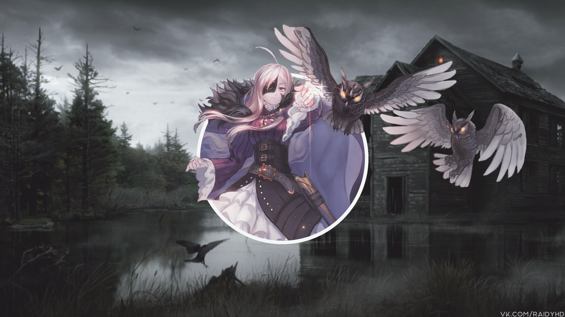 anime, anime girls, picture-in-picture, ruins, HD Wallpaper