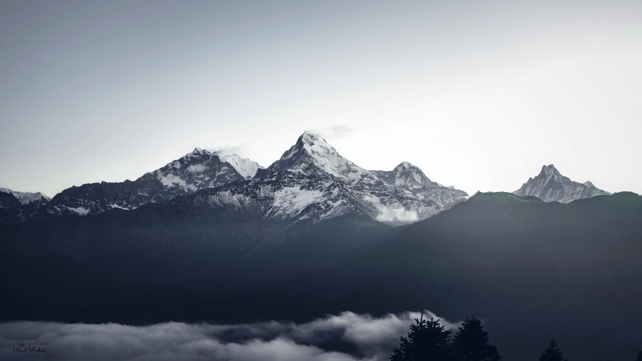 landscape, mountains, clouds, Himalayas, HD Wallpaper