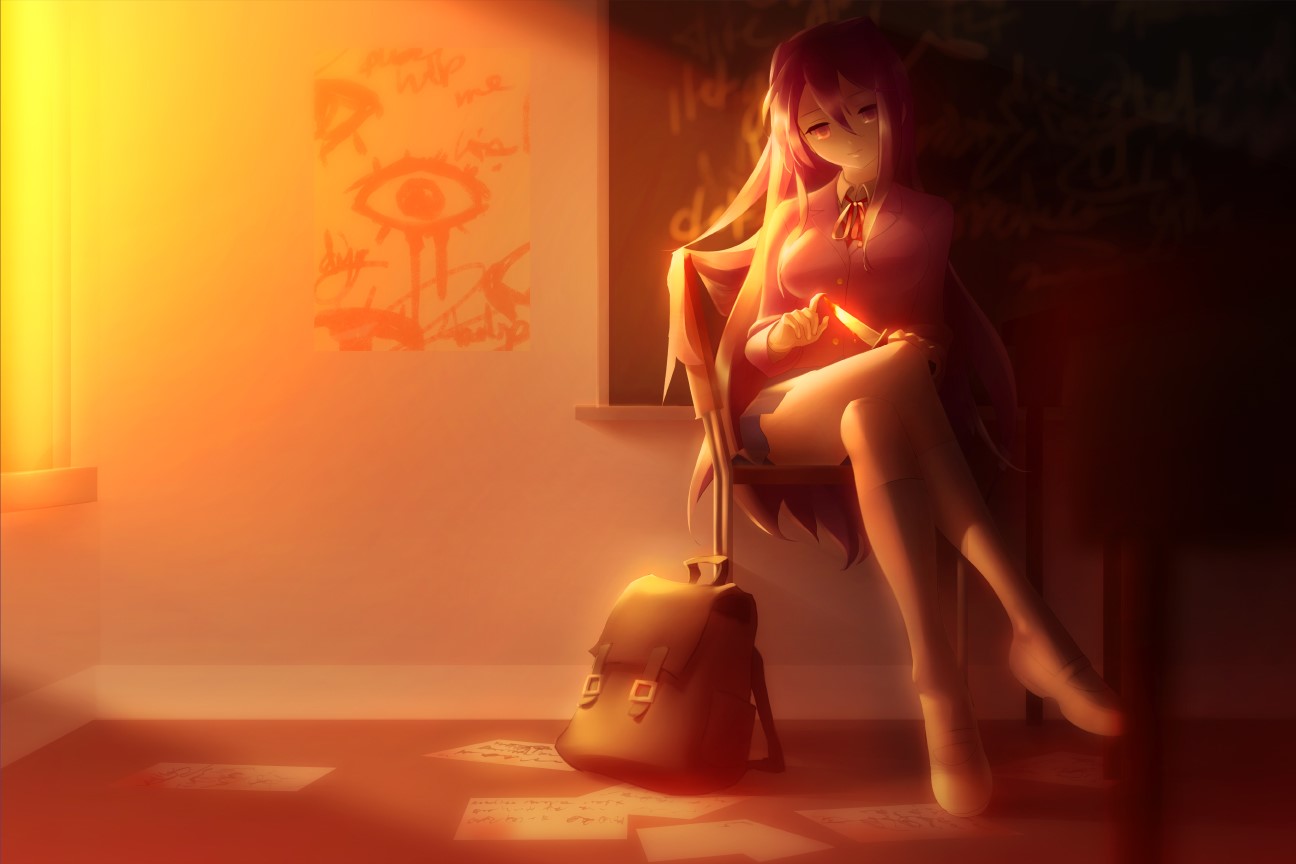 Doki Doki Literature Club, Yuri (Doki Doki Literature Club), anime girls, HD Wallpaper