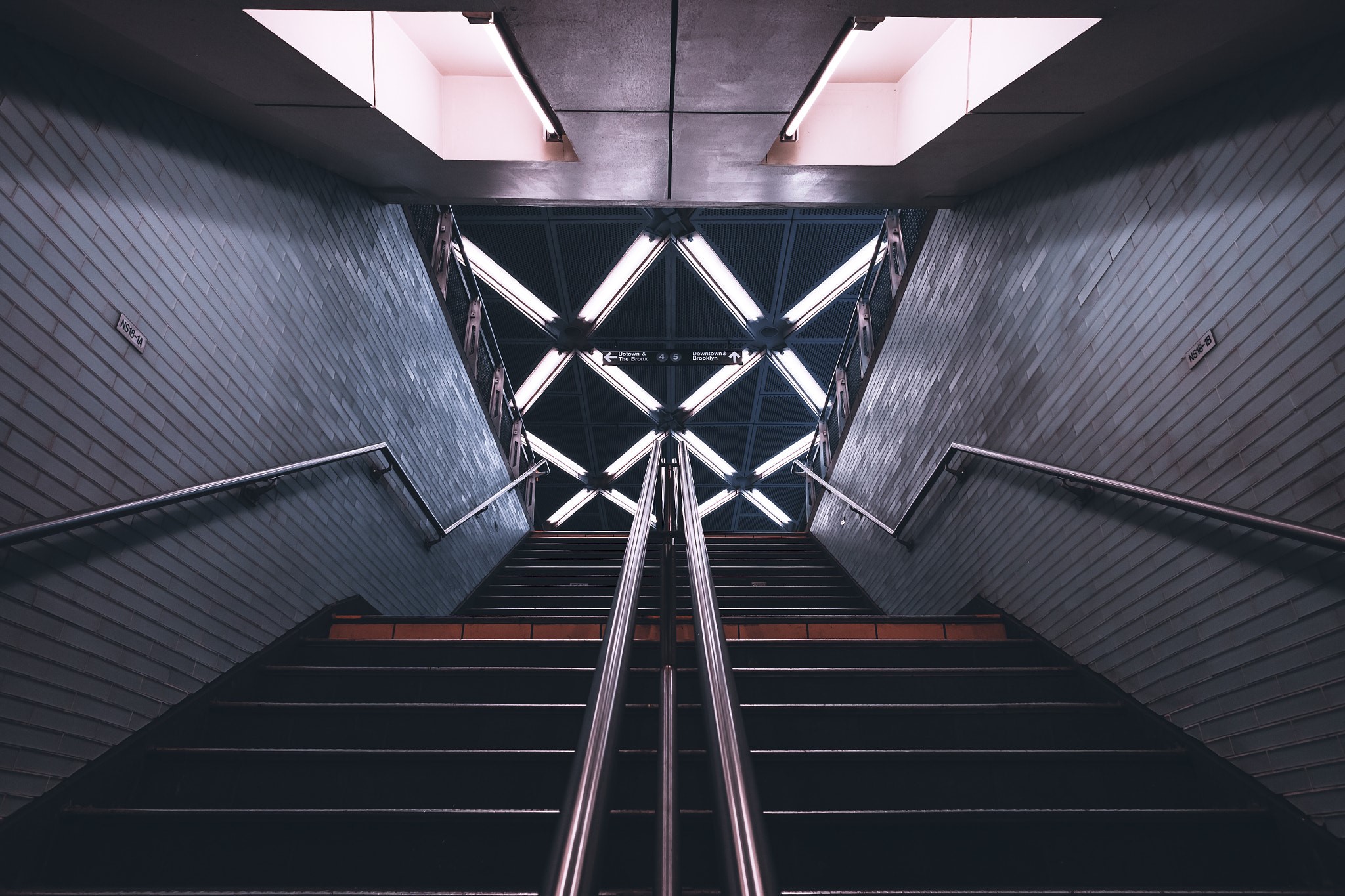 architecture, subway, stairs, HD Wallpaper