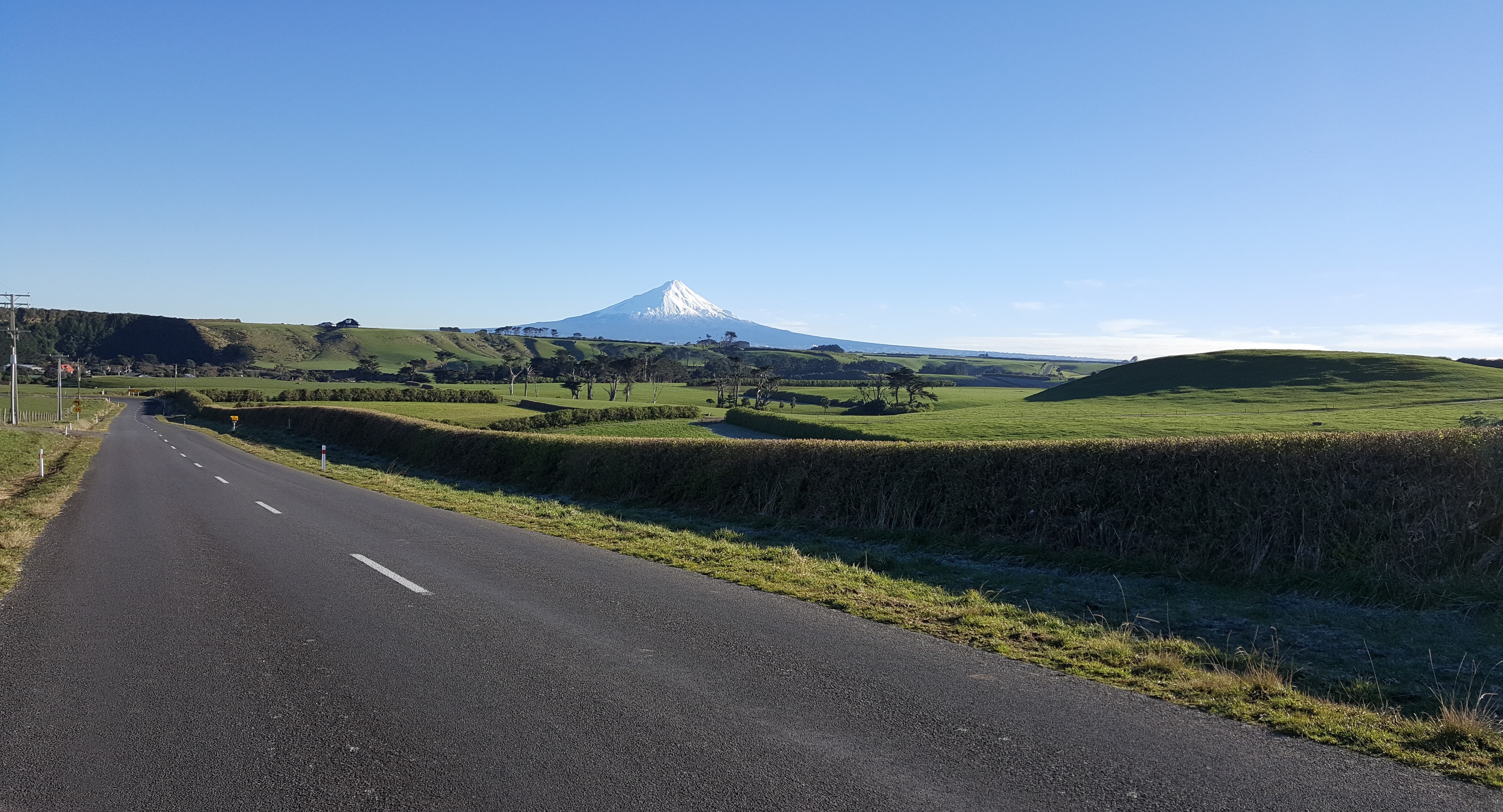 road, landscape, snowy mountain, HD Wallpaper