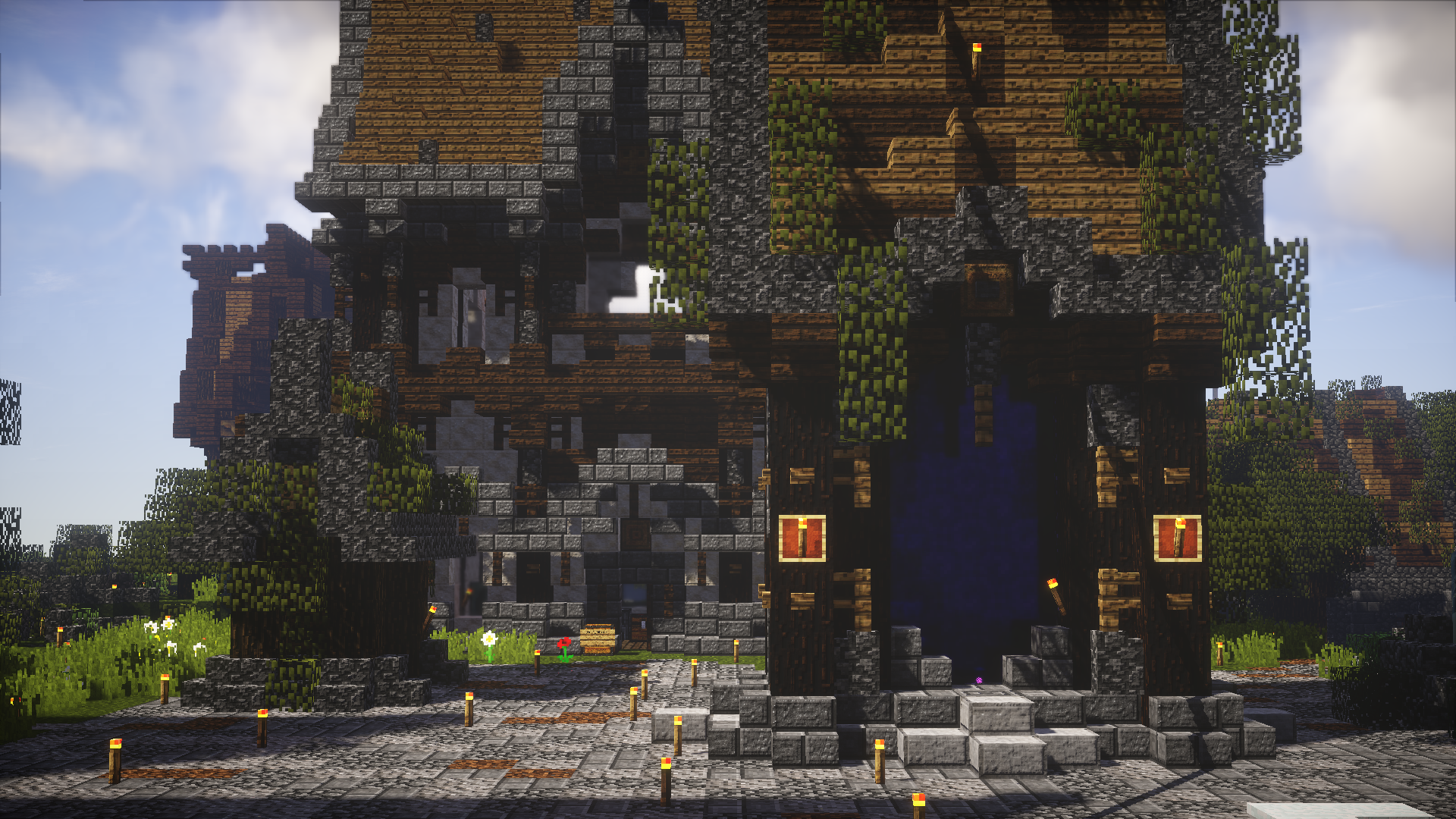 Minecraft, video games, house, HD Wallpaper