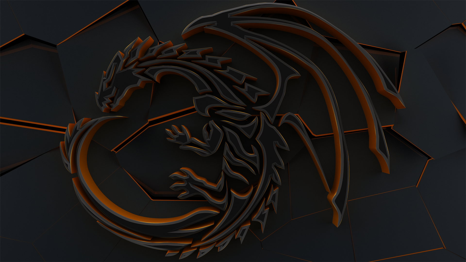 dragon, digital art, abstract, creature, HD Wallpaper