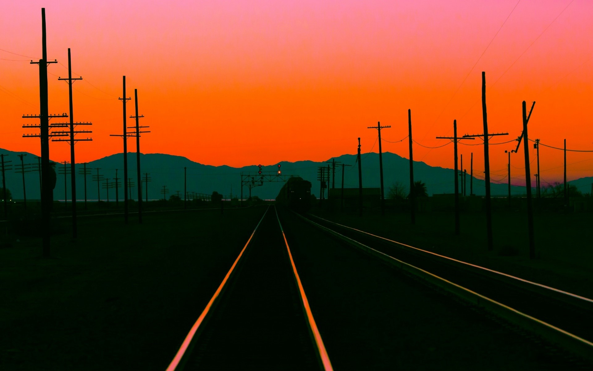 railway, sunlight, sky, dark, HD Wallpaper