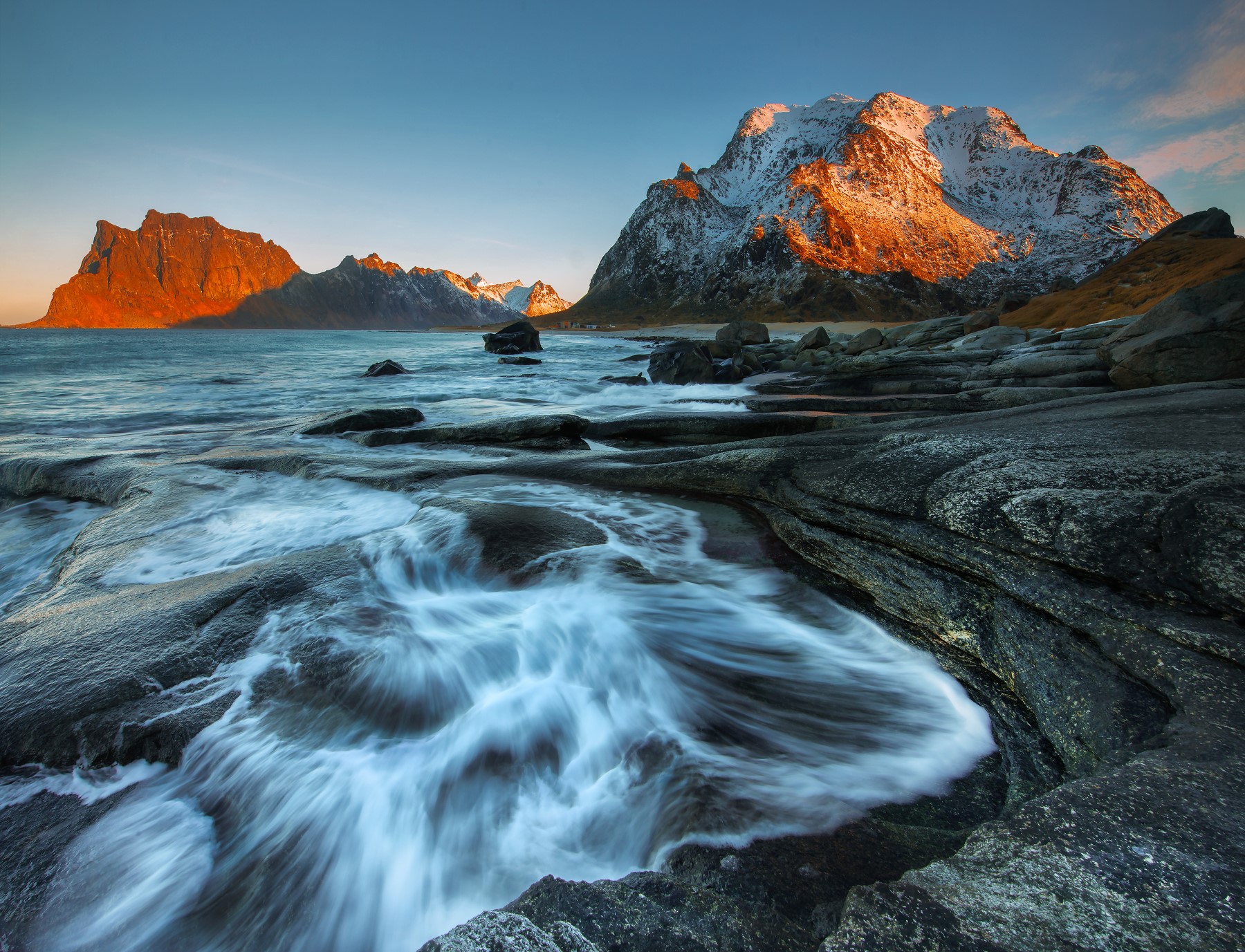 water, long exposure, mountains, nature, HD Wallpaper