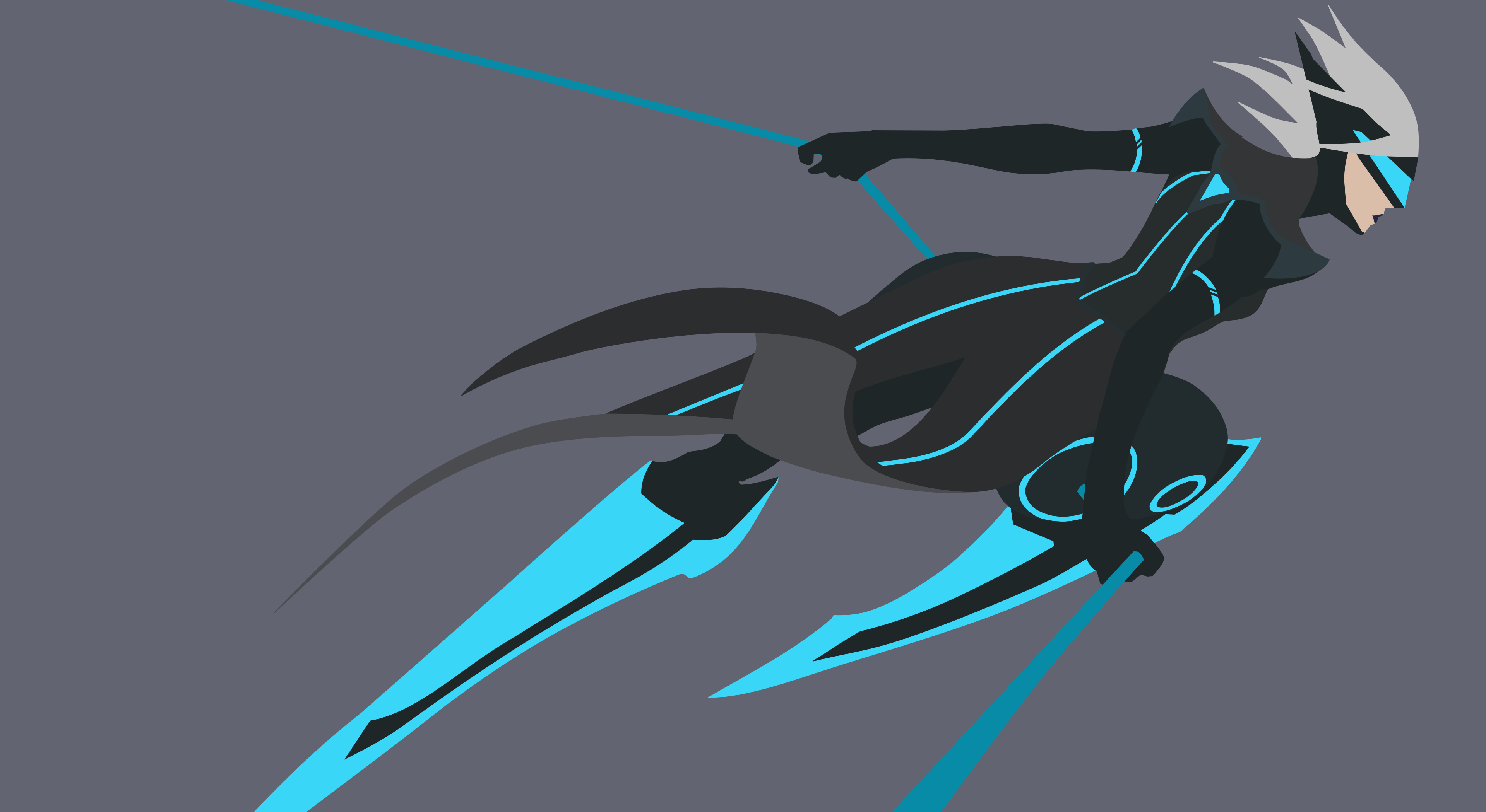 League of Legends, weapon, Camille (League of Legends), turquoise, gray background, HD Wallpaper