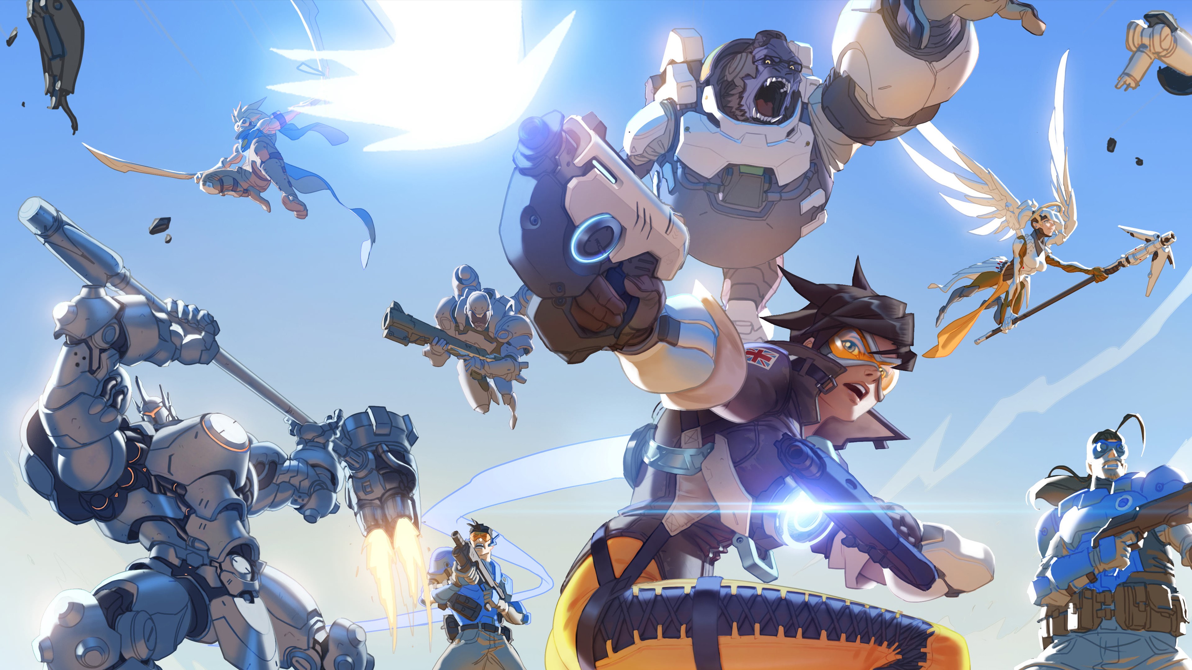 gamers, Overwatch, Tracer (Overwatch), concept art, HD Wallpaper