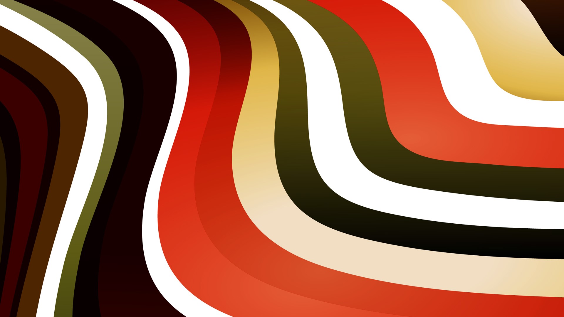 abstract, wavy lines, colorful, digital art, red, HD Wallpaper