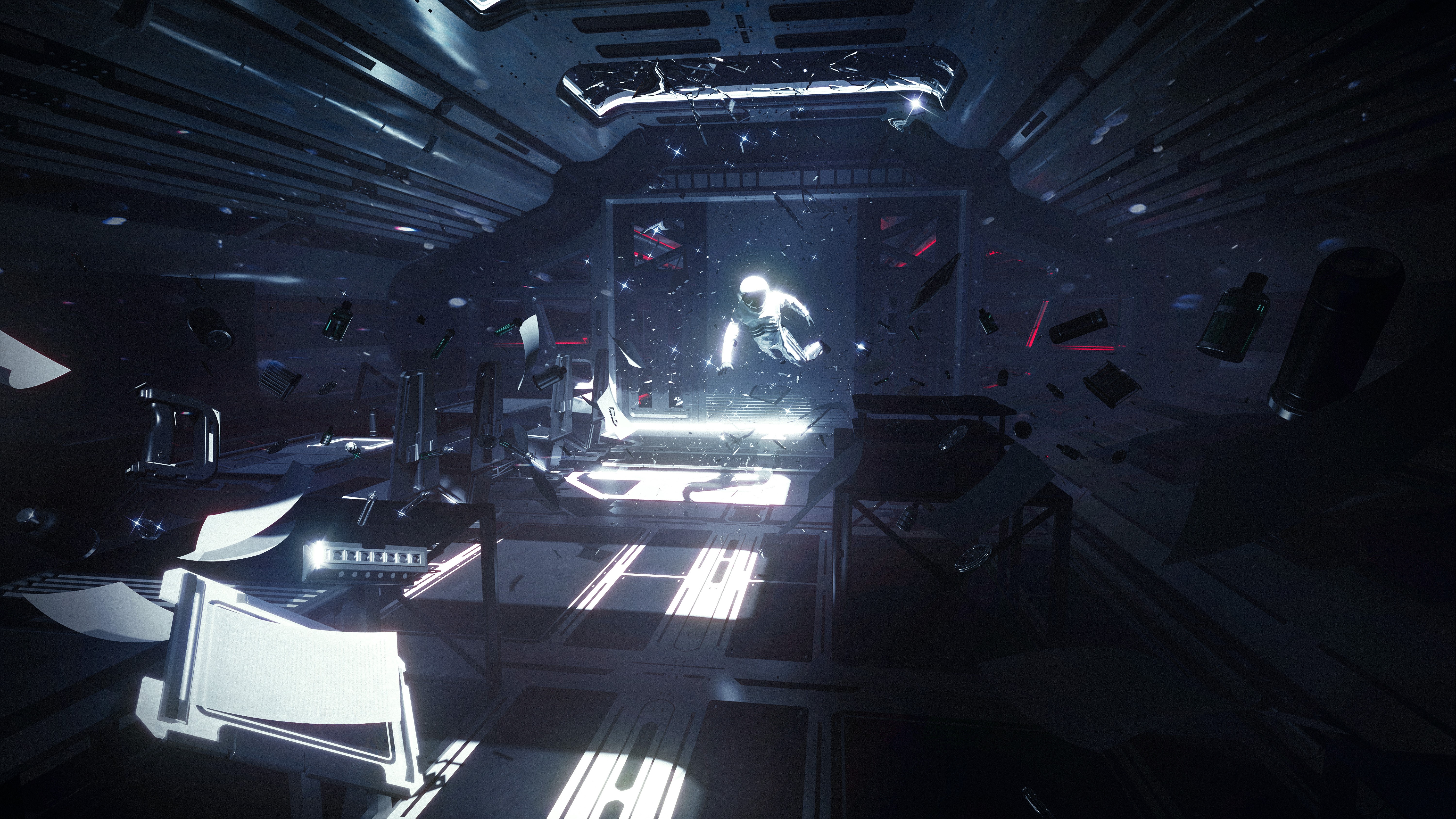 space, futuristic, digital art, 3D, science fiction, zero gravity, HD Wallpaper
