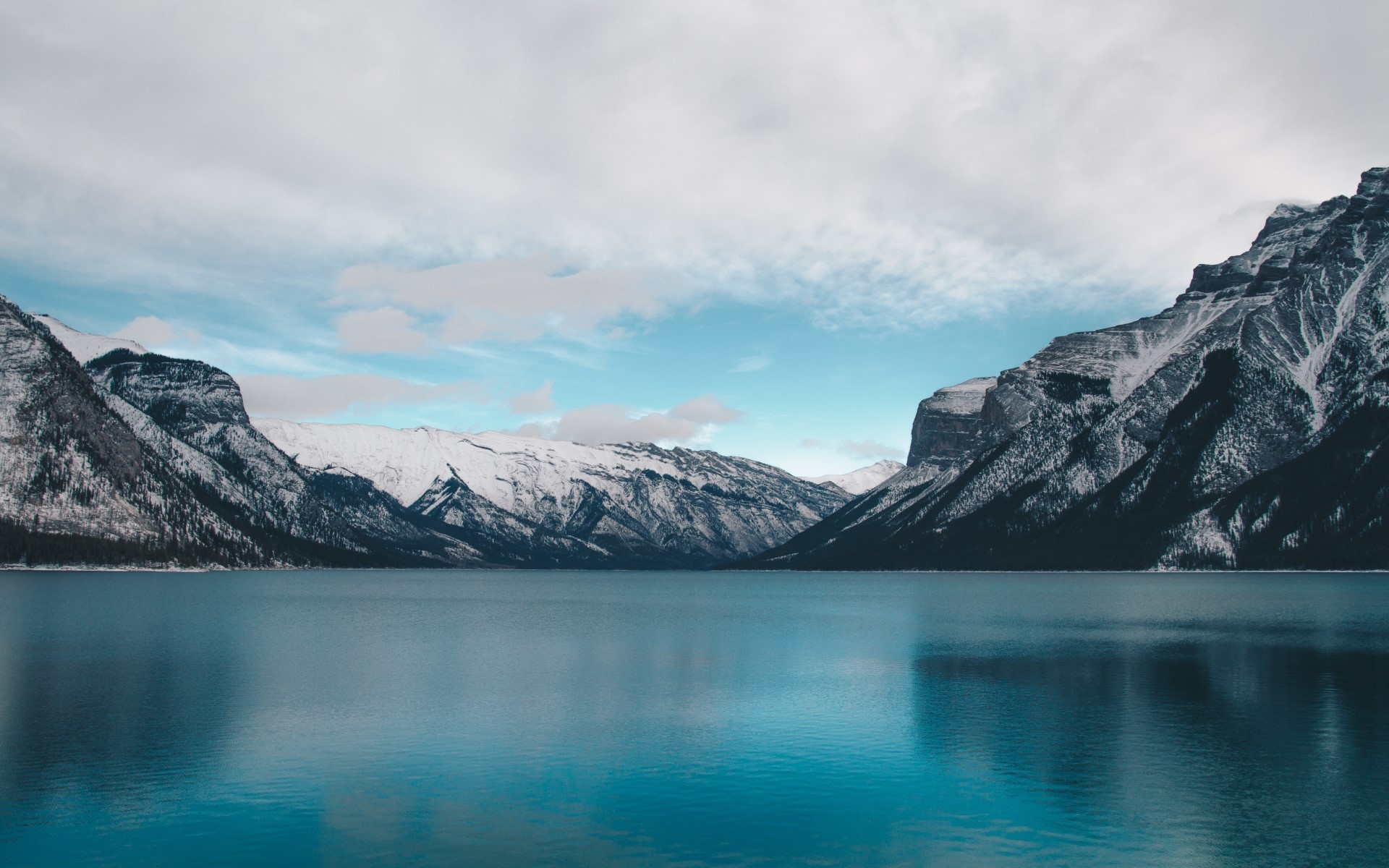 water, blue, mountains, sky, nature, landscape, HD Wallpaper