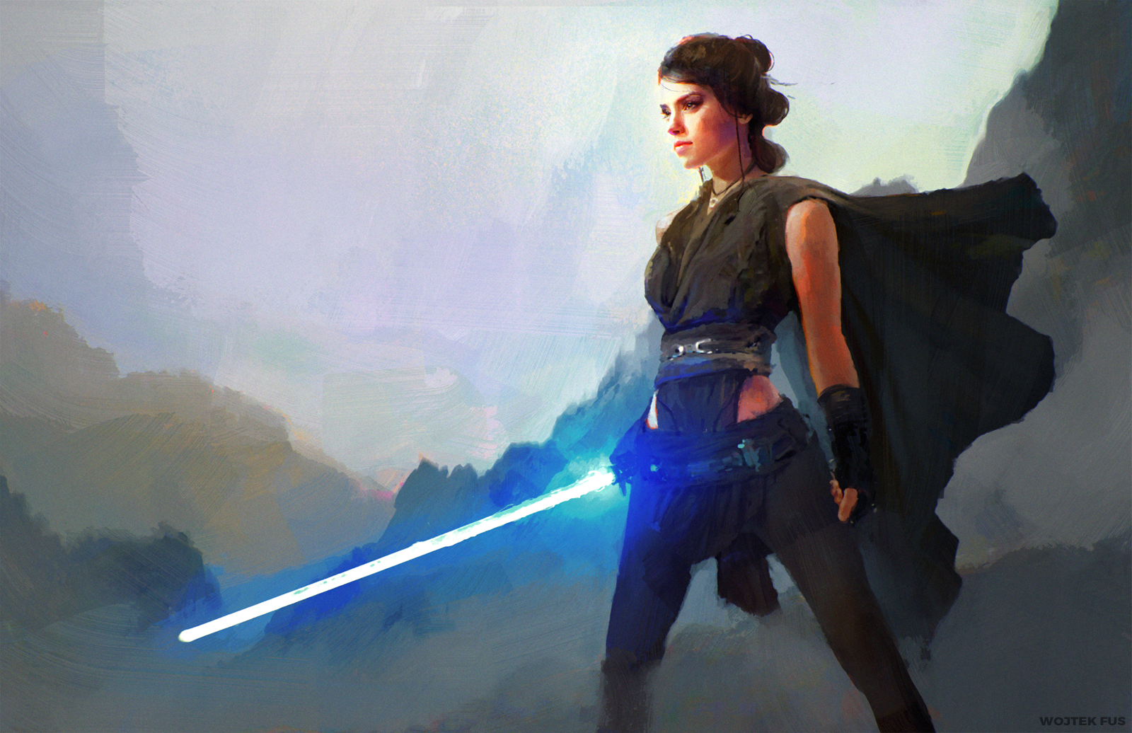 Star Wars: The Force Awakens, Star Wars, Jedi, Rey (from Star Wars), artwork, Rey, science fiction, HD Wallpaper