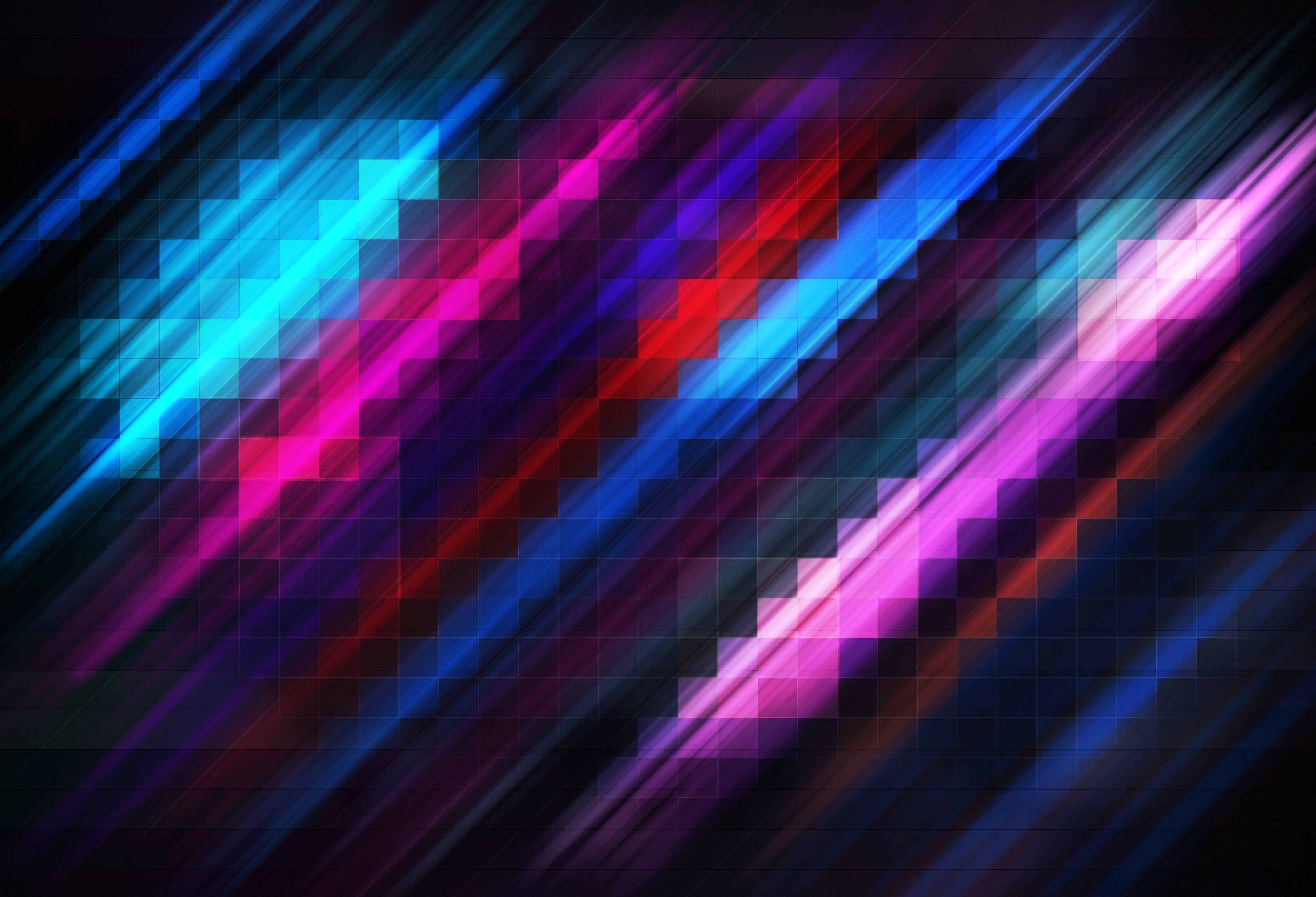 abstract, square, digital art, shapes, HD Wallpaper