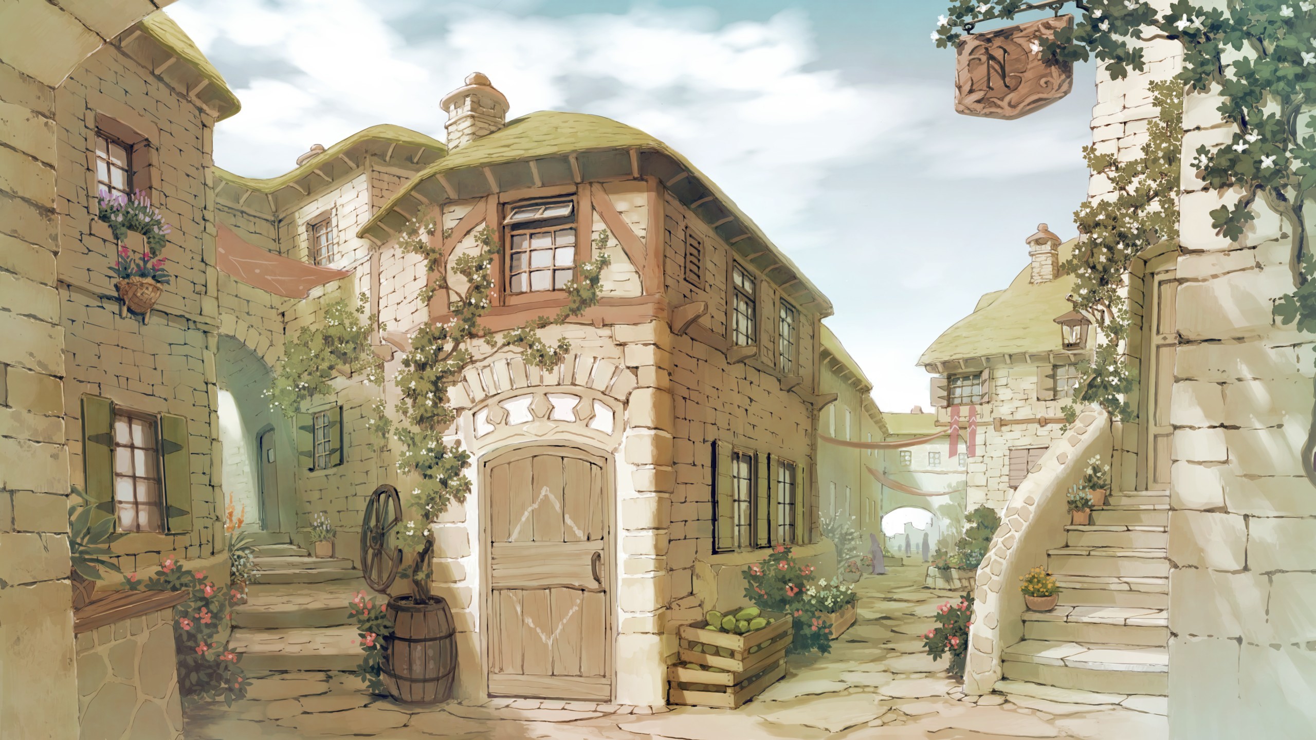 digital art, town, Atelier, video games, HD Wallpaper