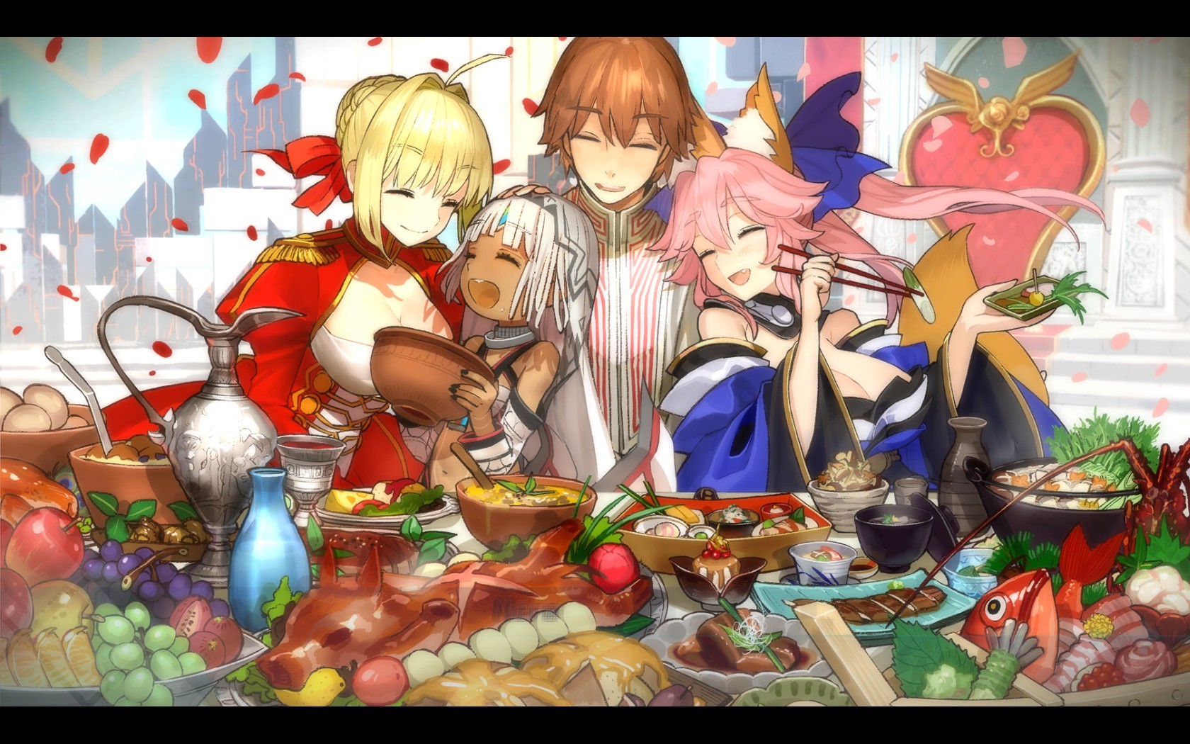 Fate/Extra, anime girls, anime, food, HD Wallpaper