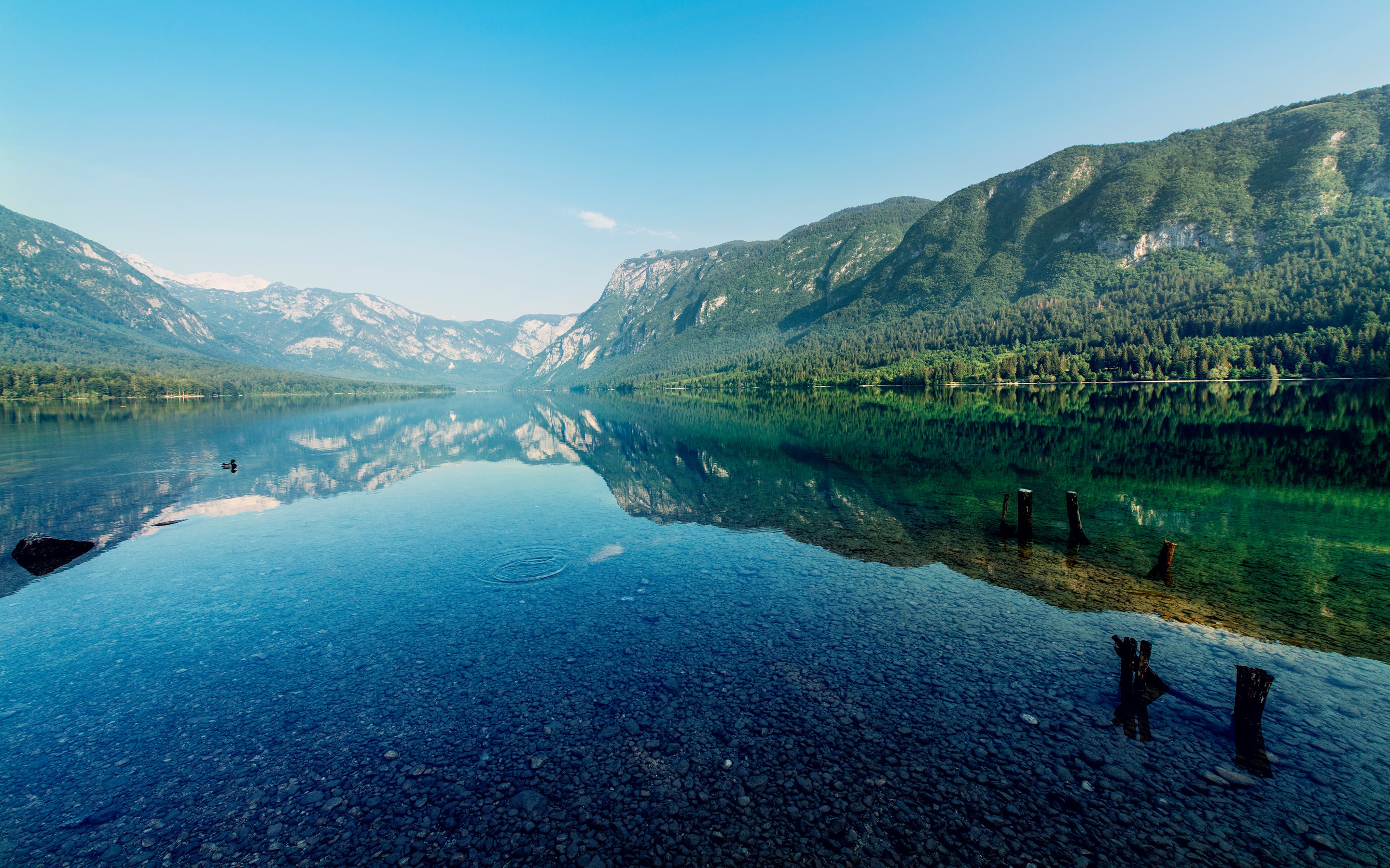 water, mountains, landscape, nature, reflection, HD Wallpaper
