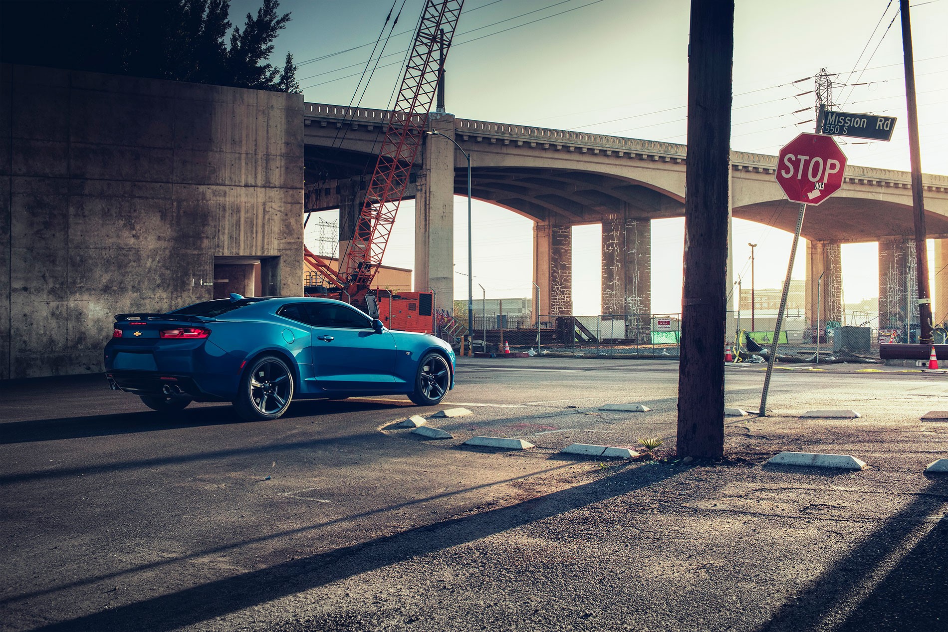 car, vehicle, Chevrolet, Chevrolet Camaro, stop sign, HD Wallpaper