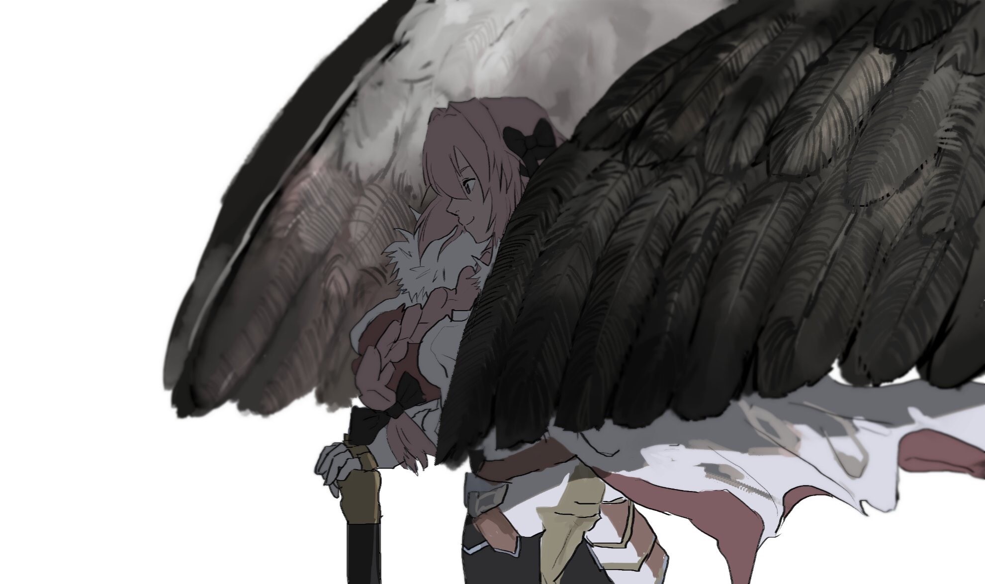 Fate Series, Fate/Apocrypha, Rider of Black, Astolfo (Fate/Apocrypha), wings, pink hair, HD Wallpaper