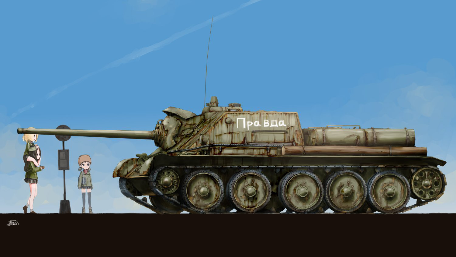 Girls und Panzer, Katyusha (Girls und Panzer), Nonna (Girls und Panzer), anime girls, tank, HD Wallpaper