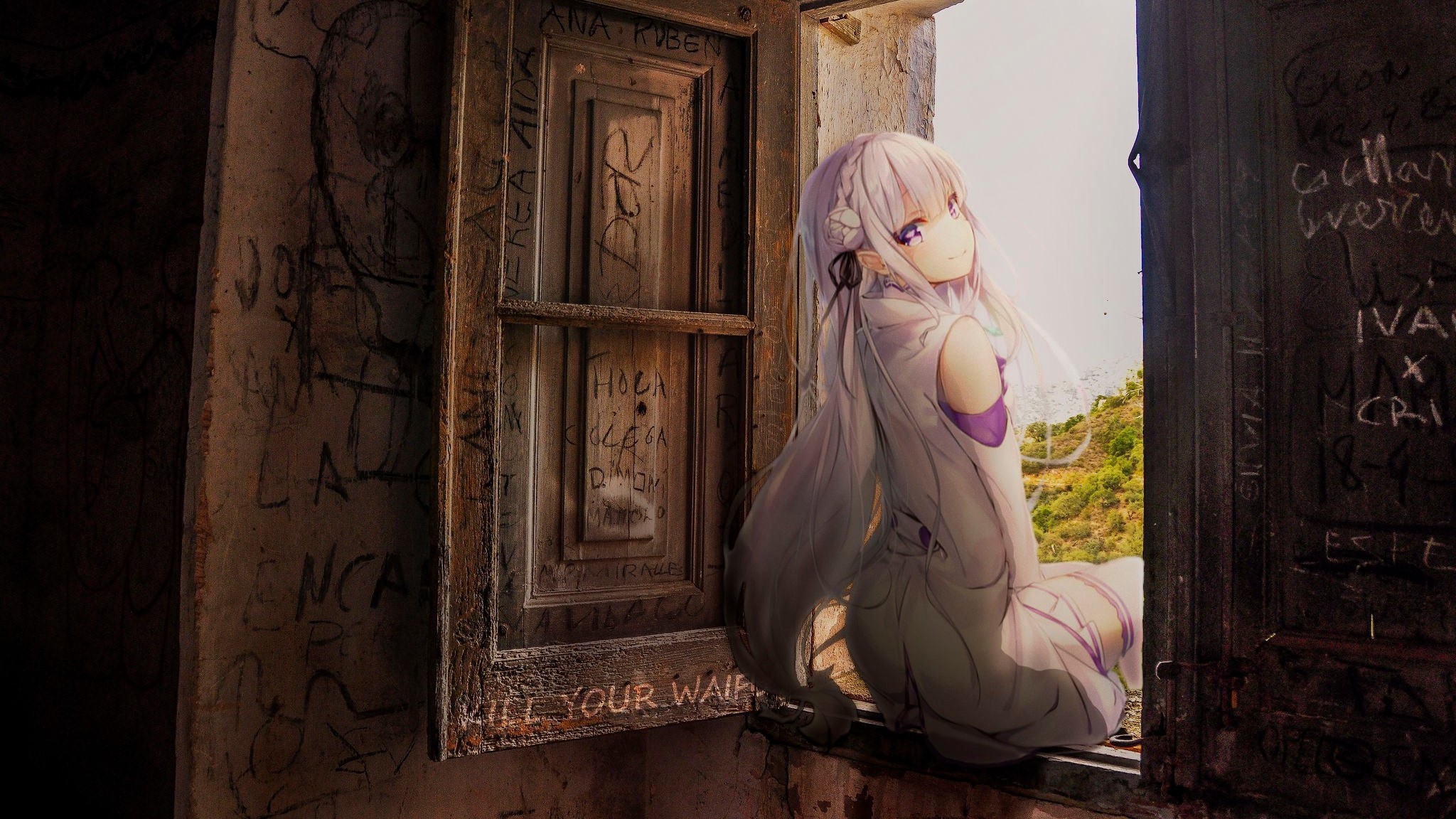 anime girls, Re:Zero Kara Hajimeru Isekai Seikatsu, Emilia (Re: Zero), white hair, HD Wallpaper