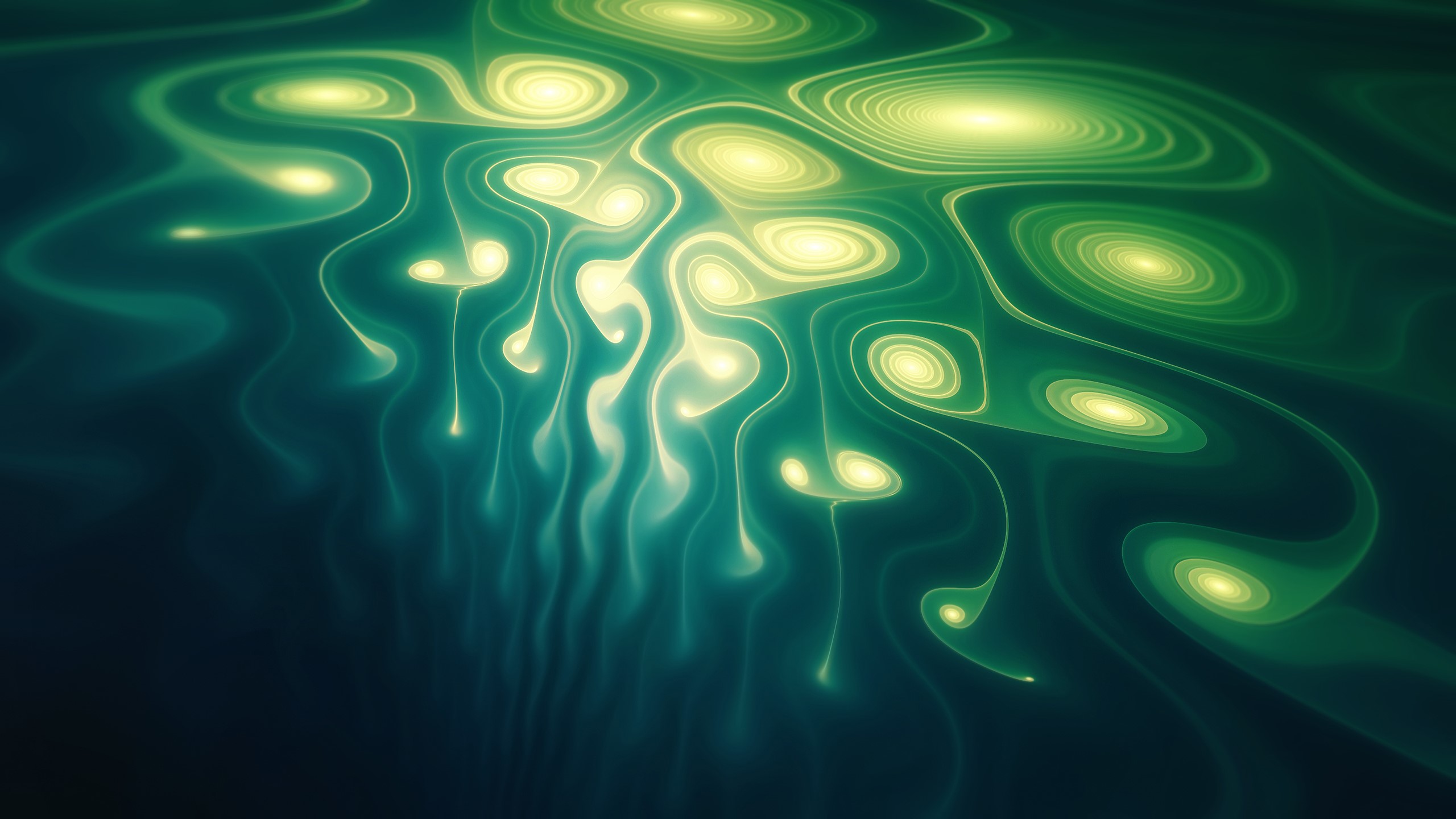 abstract, fractal, green, digital art, HD Wallpaper