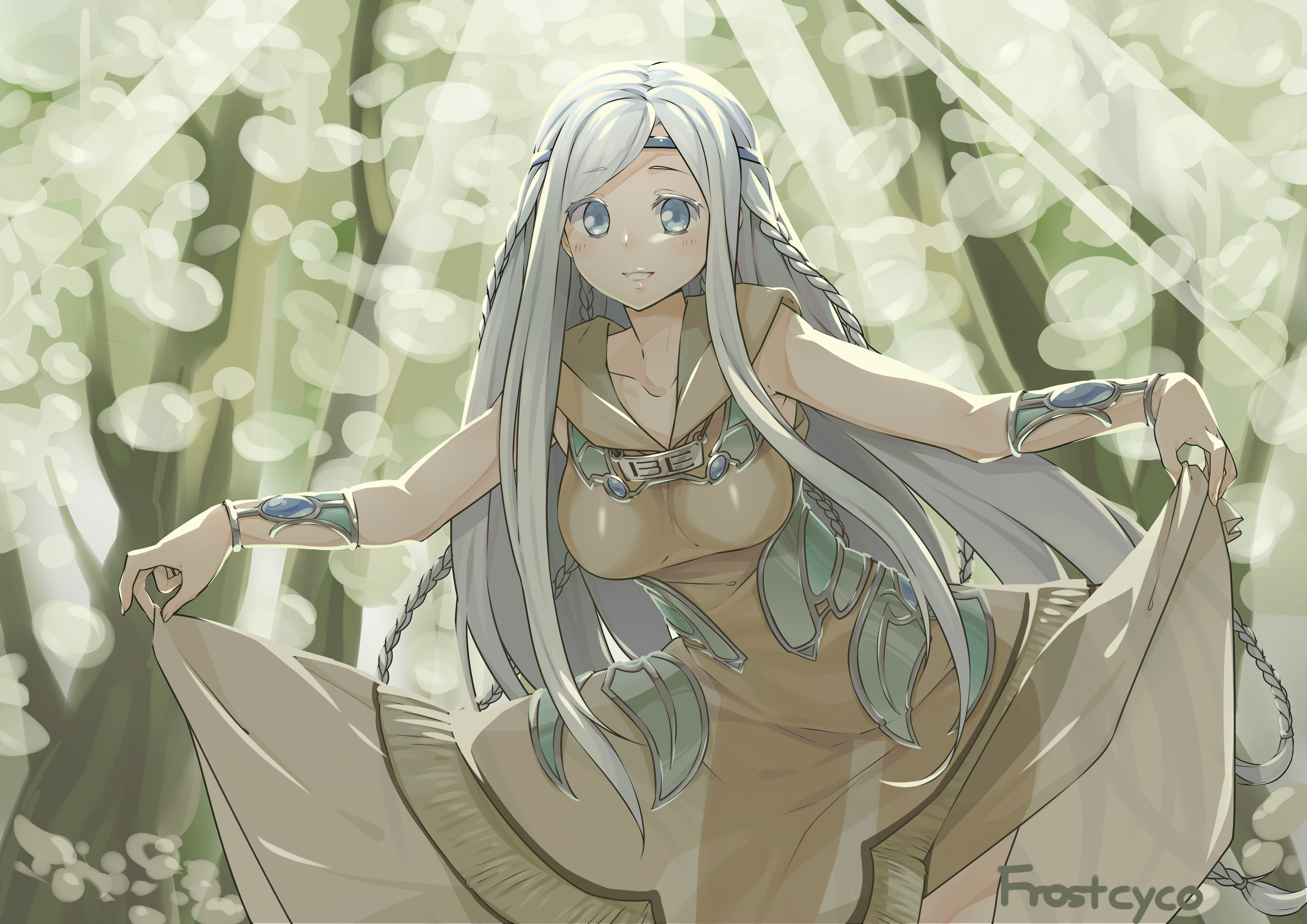 yugioh, shrine maidens, bright, white hair, HD Wallpaper