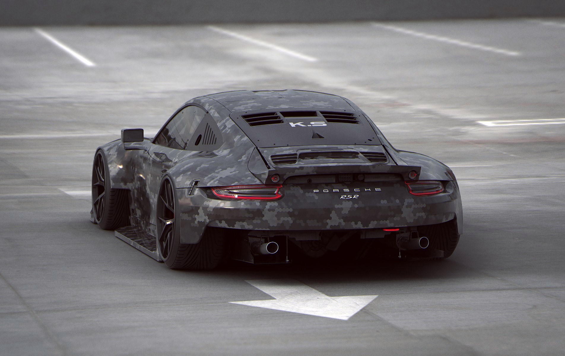 Khyzyl Saleem, artwork, 3D, car, vehicle, render, Porsche, Porsche 911, widebody, HD Wallpaper