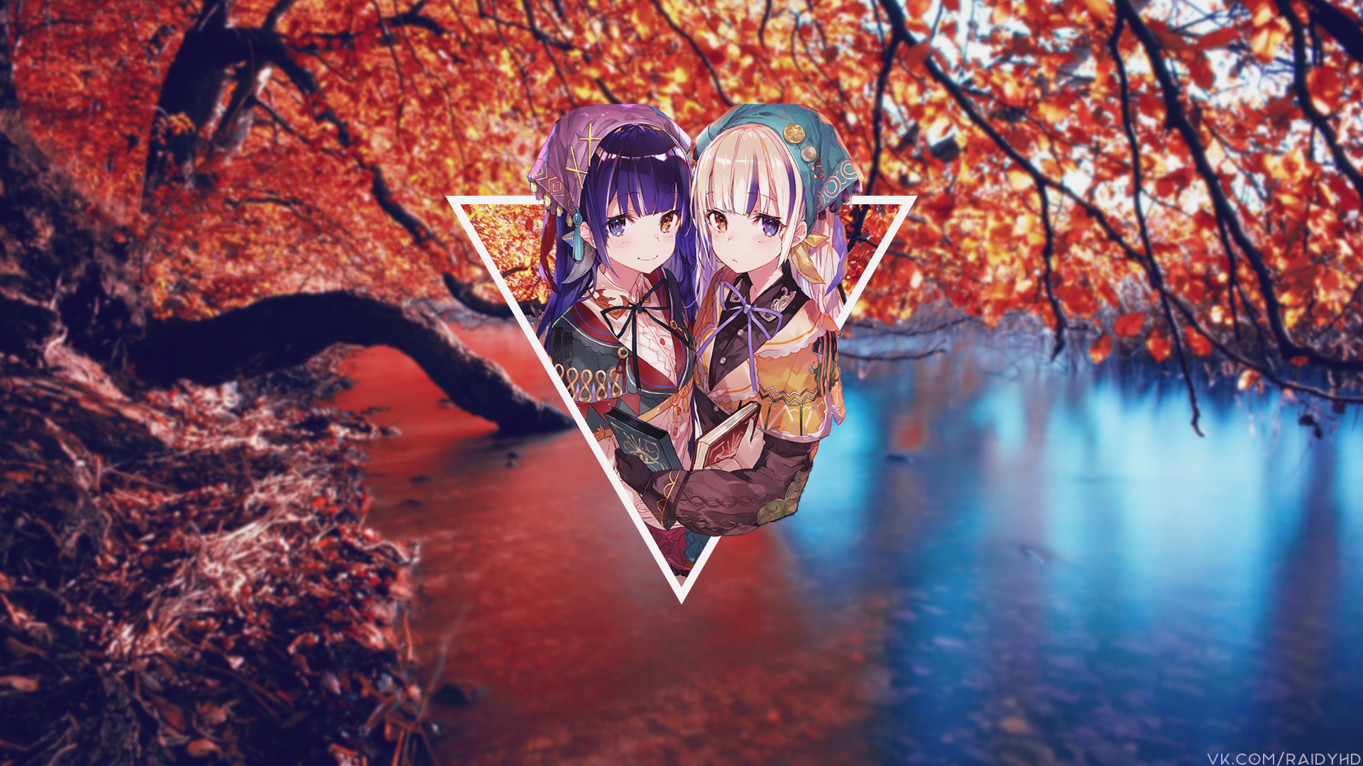 anime, anime girls, picture-in-picture, HD Wallpaper