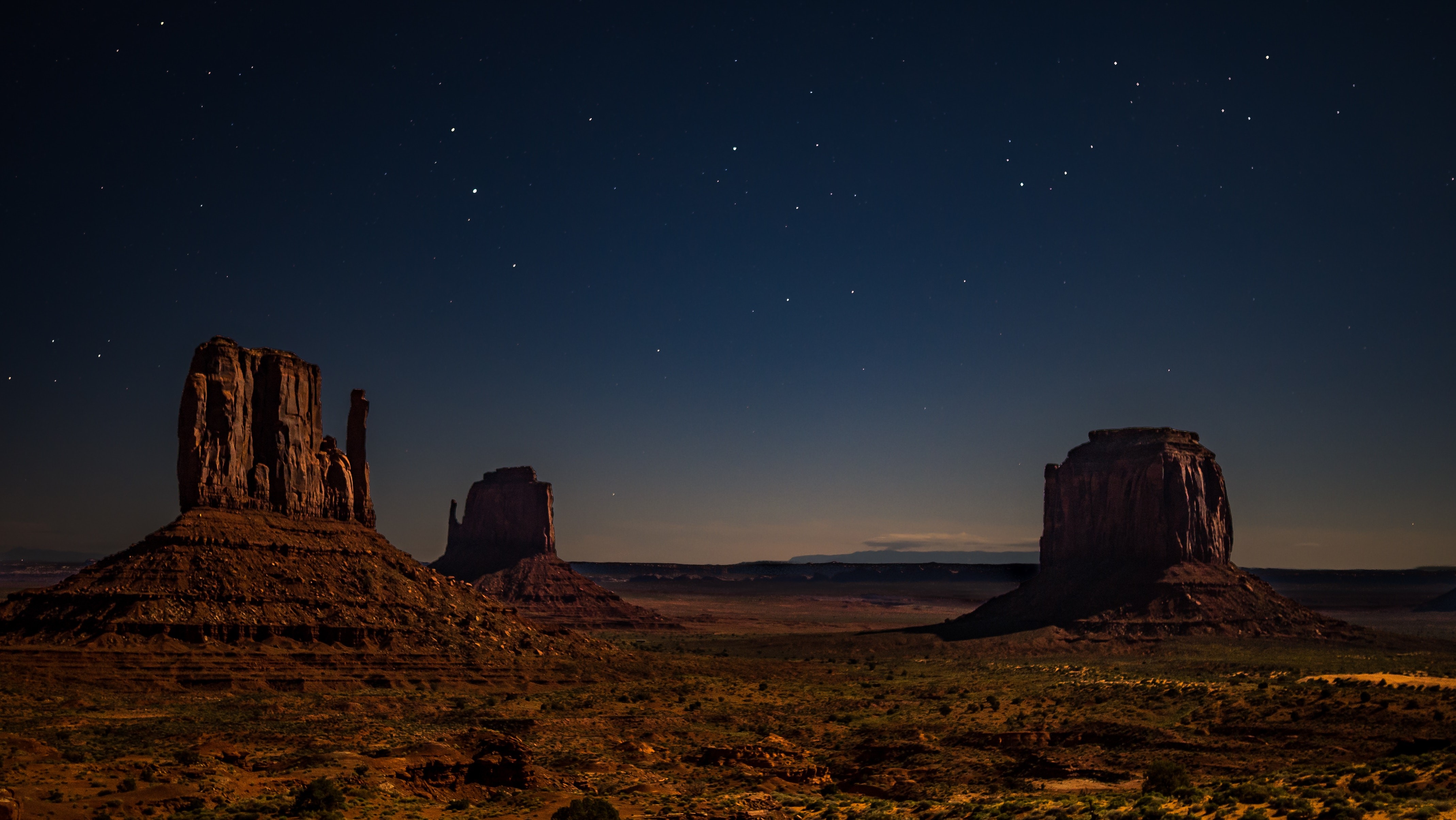 desert, starry night, landscape, nature, HD Wallpaper