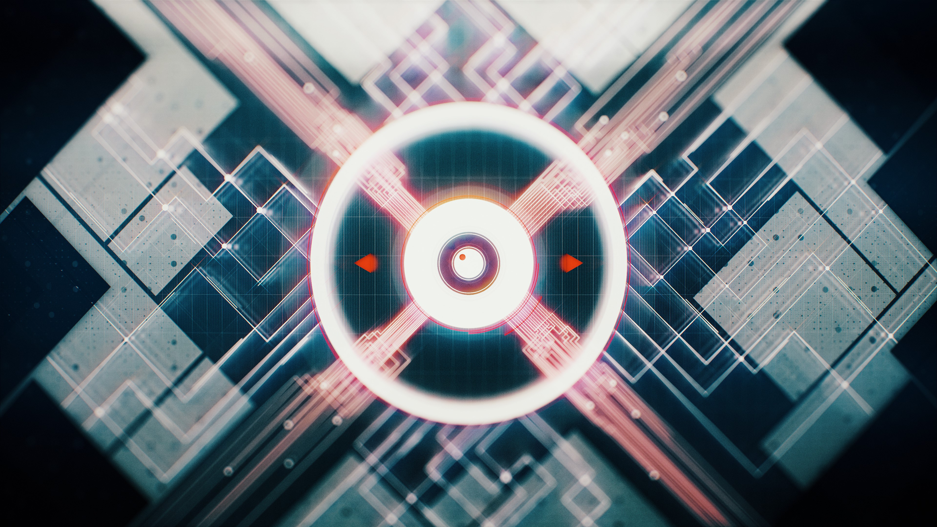 abstract, digital art, circle, grid, HD Wallpaper