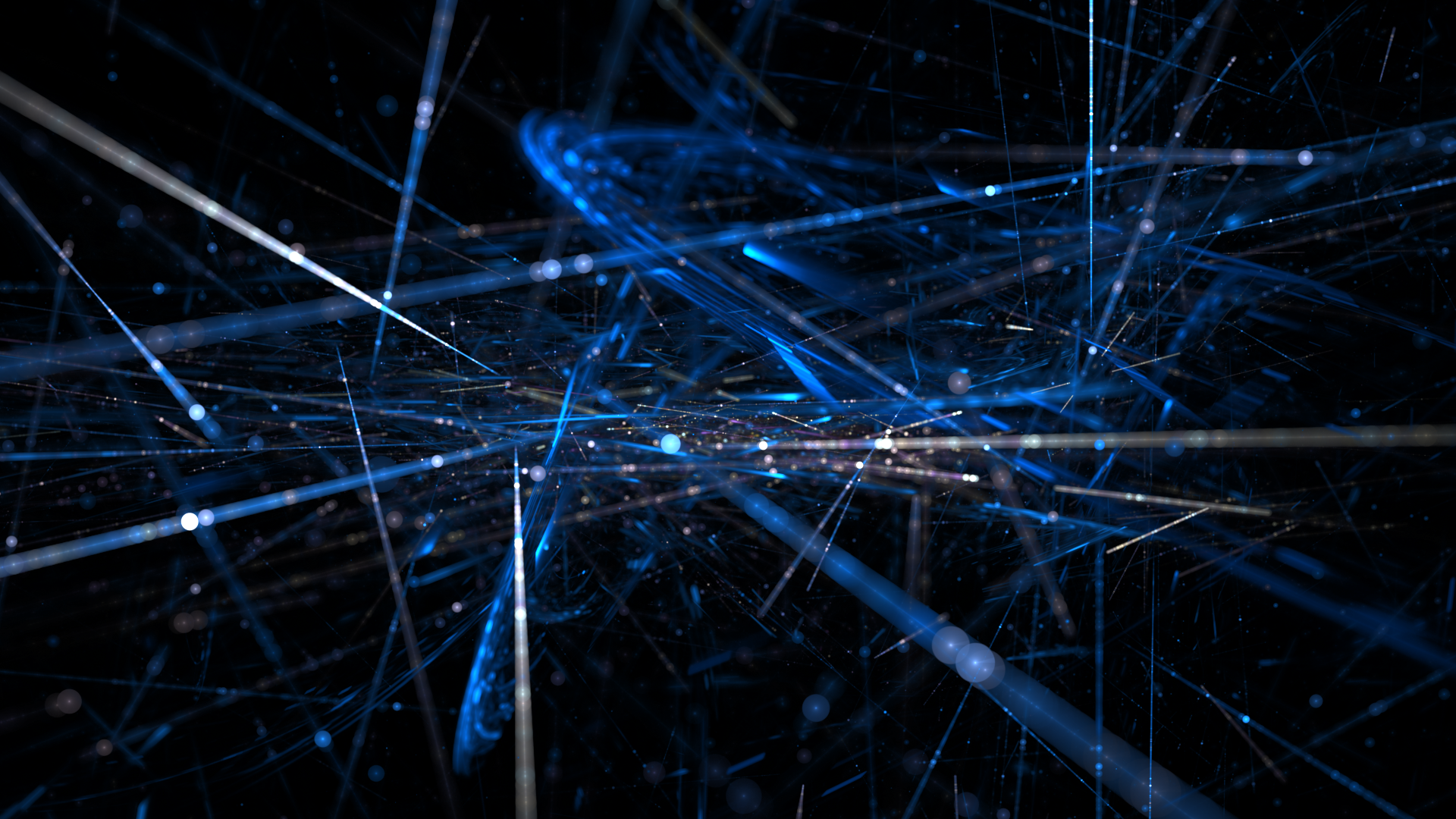 lines, glowing, black background, sparkles, depth of field, HD Wallpaper