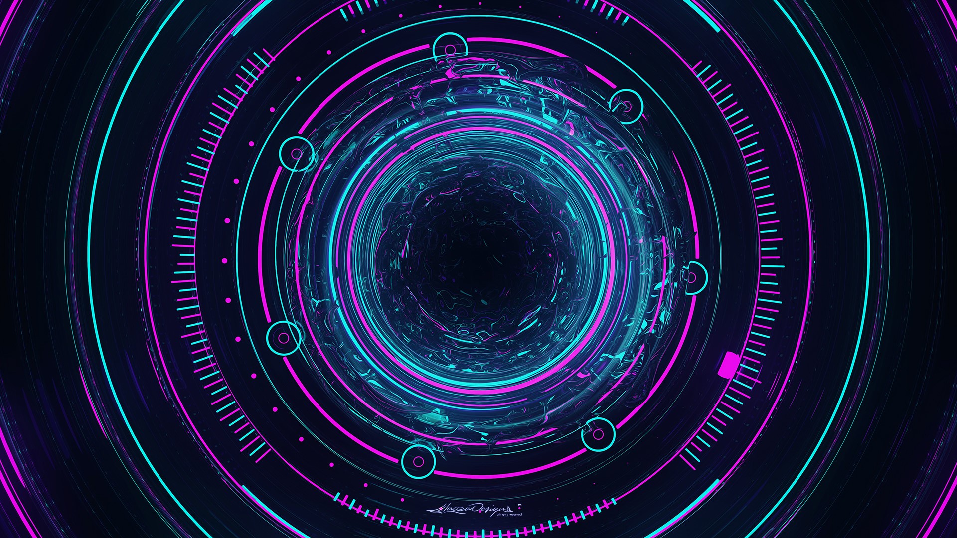 abstract, Lacza, circle, digital art, HD Wallpaper