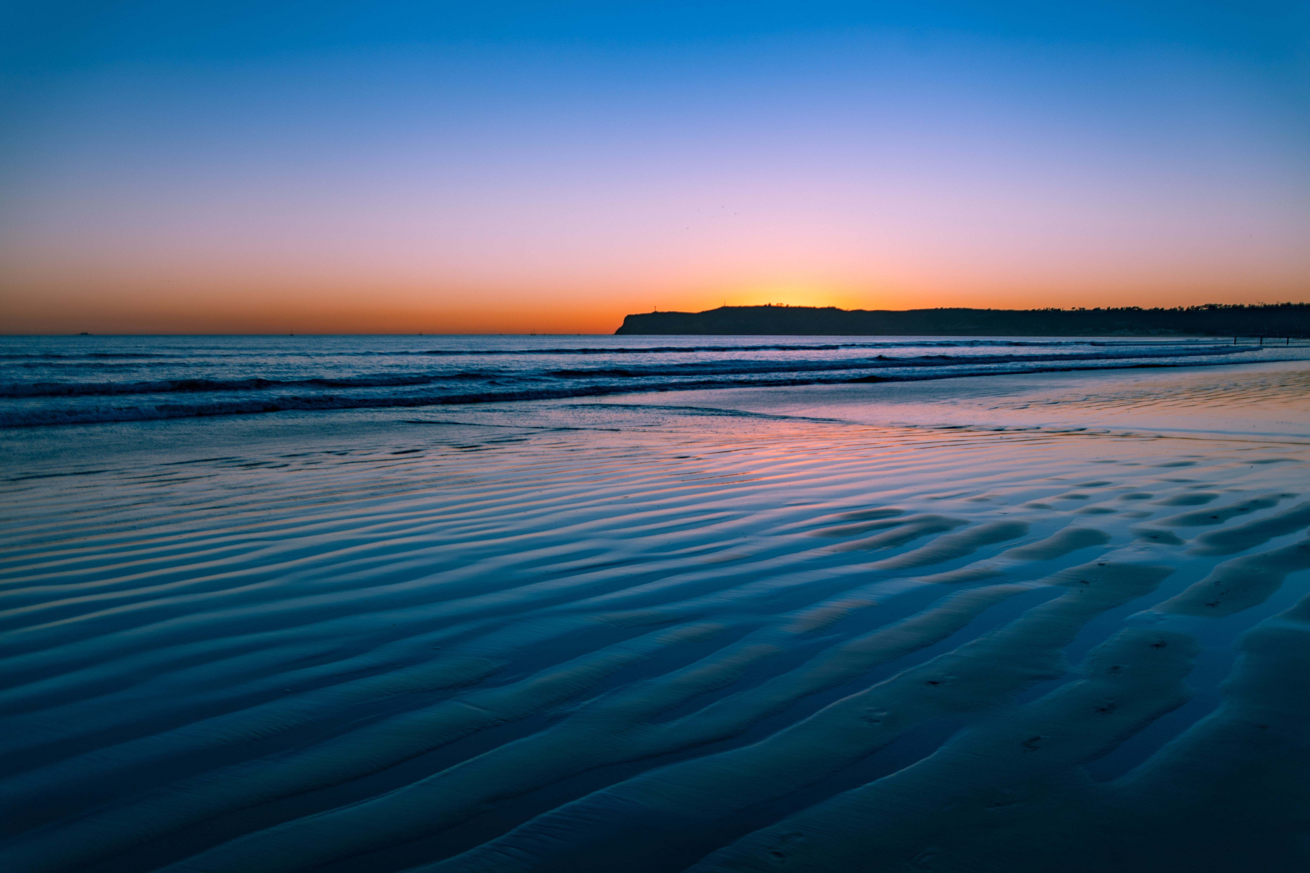 nature, water, beach, sand, sunset, HD Wallpaper
