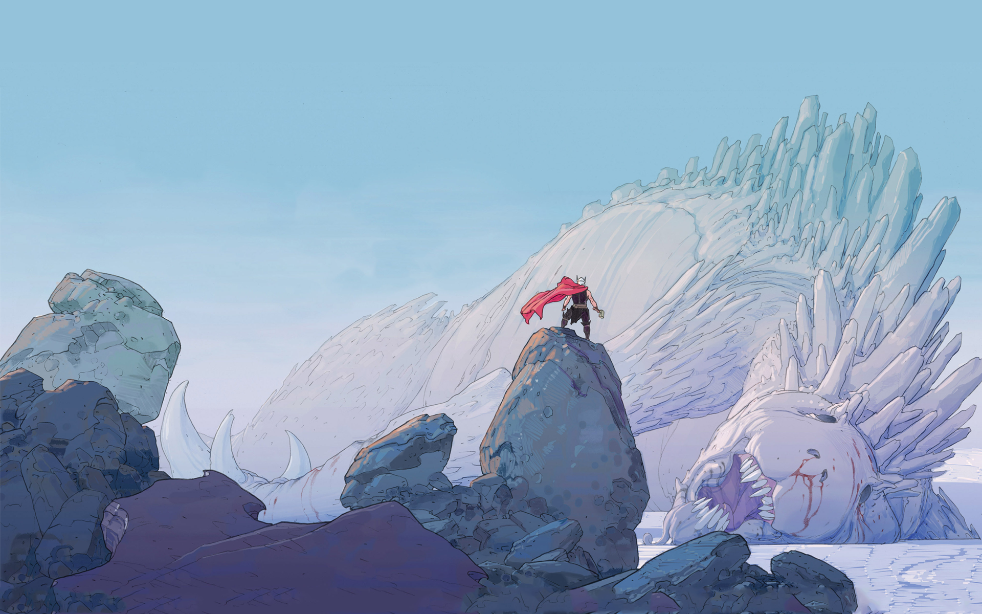 Thor, comics, cartoon, HD Wallpaper